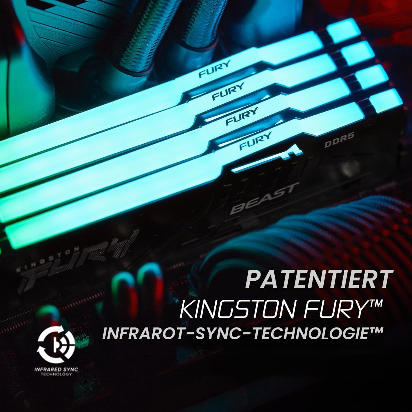 Kingston FURY Beast Schwarz RGB 16GB 6000MT/s DDR5 CL36 DIMM Desktop Gaming Speicher Einzelnes Modul AMD EXPO/ Intel XMP - KF560C36BBE2A-16 Bild 5