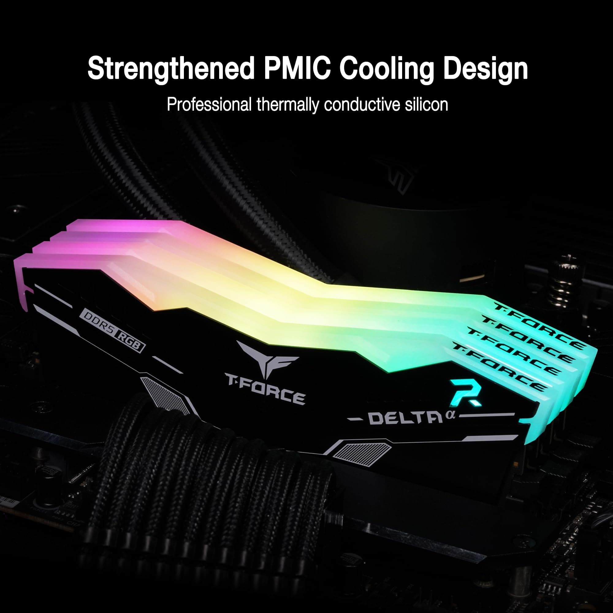 TEAMGROUP T-Force Delta Alpha RGB DDR5 Ram 64GB Kit (2x32GB) 6000MHz (PC5-48000) CL38 Intel XMP 3.0 & AMD Expo kompatibles Desktop-Speichermodul RAM Schwarz FF7D564G6000HC38JDC01 Bild 5