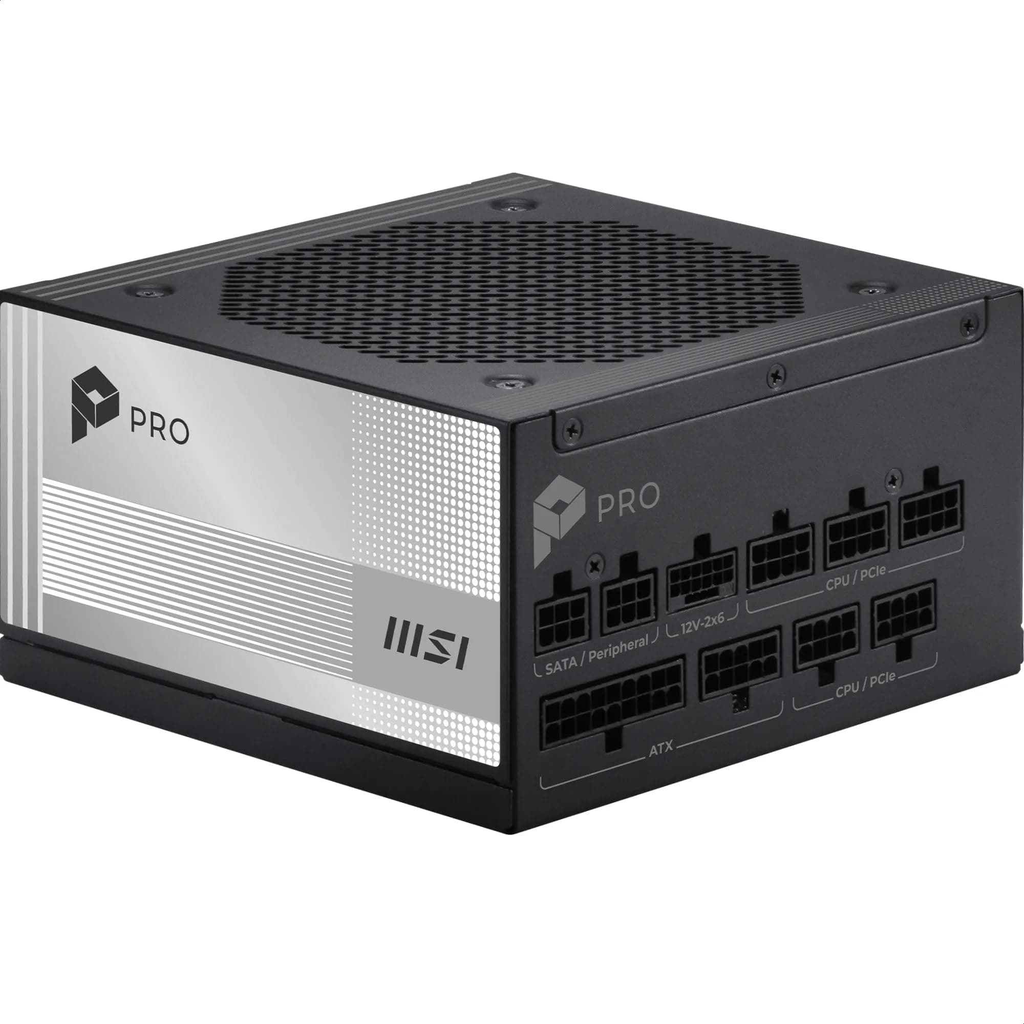 MSI Pro A850PL PCIE5 Netzteil, 850 W, 80 Plus Platinum, ATX 3.1, Unterstützung GPU PCIe 5.1, nativer Anschluss 12 V-2 x 6, zweifarbig, ATX, Kabel mit geprägter Ummantelung