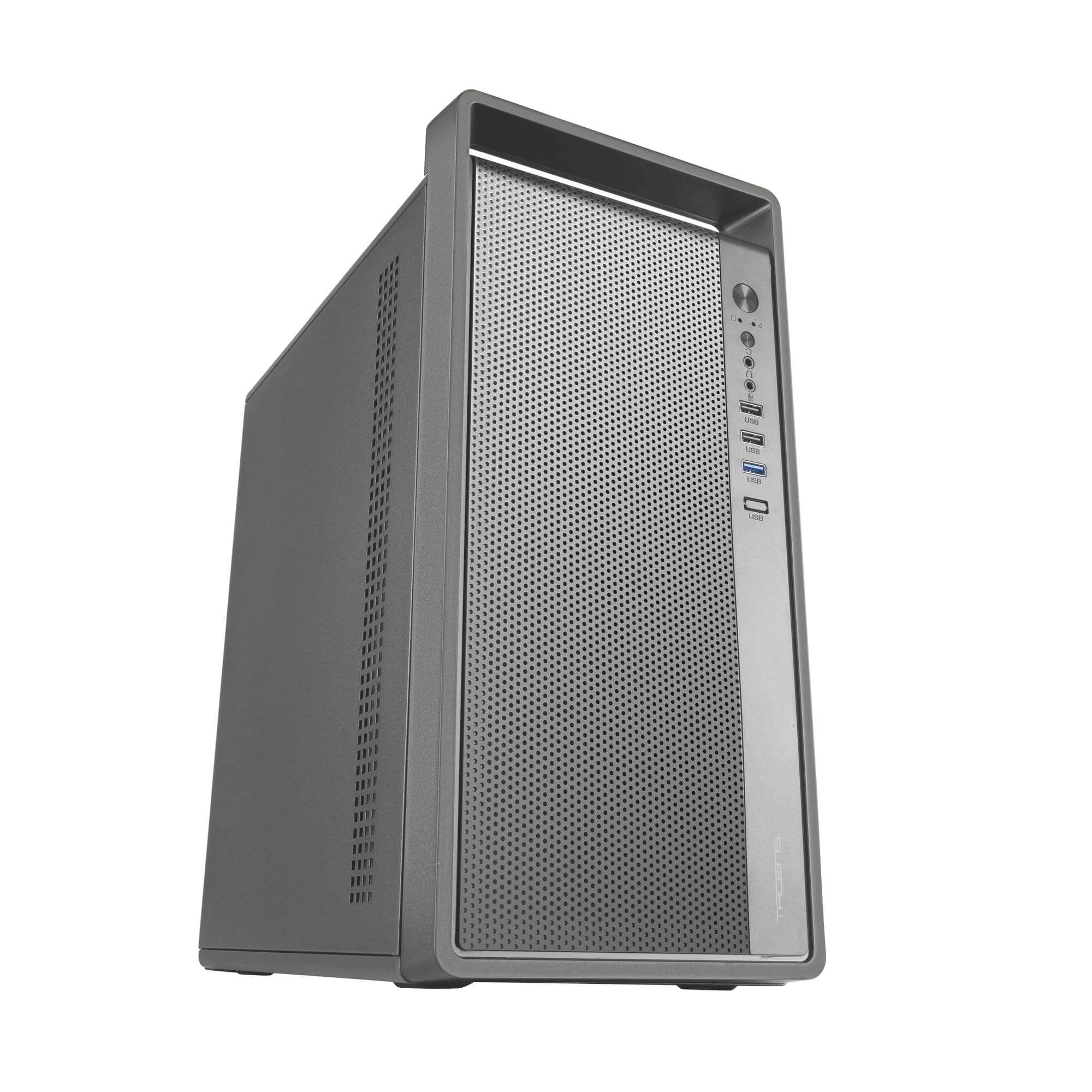 Tacens Fortis II, Mini-Tower PC MicroATX, Vollständige Mesh-Front für Hohen Luftdurchsatz, 1x Leiser 120mm FDB-Rücklüfter, Kompakter SPCC-Stahlgehäuse, Integrierter Tragegriff, Schwarz Bild 2
