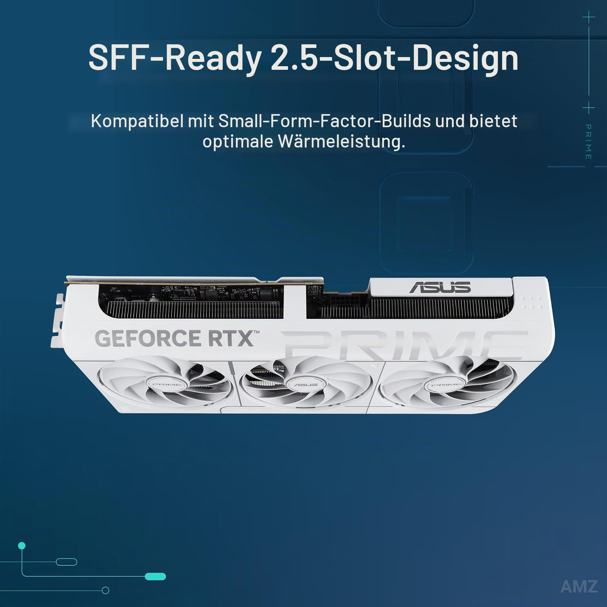ASUS Prime GeForce RTX™ 5070 12GB GDDR7 White OC Edition Grafikkarte (PCIe® 5.0, 12GB GDDR7, HDMI®/DP 2.1, 2.5-Slot, Axial-Tech Fans, Dual BIOS) Bild 3