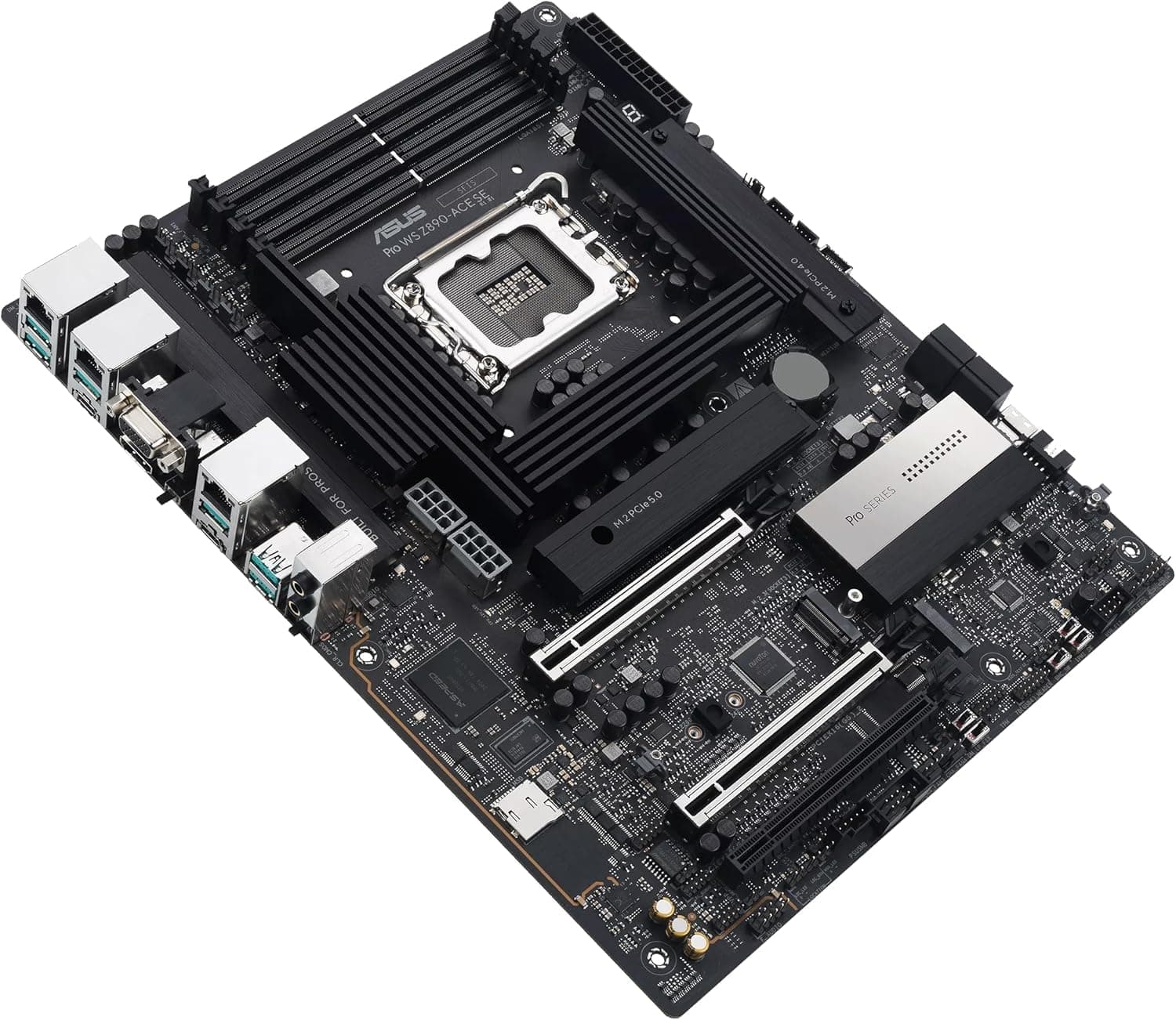 ASUS PRO WS Z890-ACE SE Workstation Mainboard Sockel Intel LGA 1851 (ATX, PCIe 5.0, DDR5, 10Gb & 2,5Gb-Ethernet, 4X M.2-Steckplätze, 1x USB 20Gpbs-Frontanschluss, Onboard-BMC) Bild 7