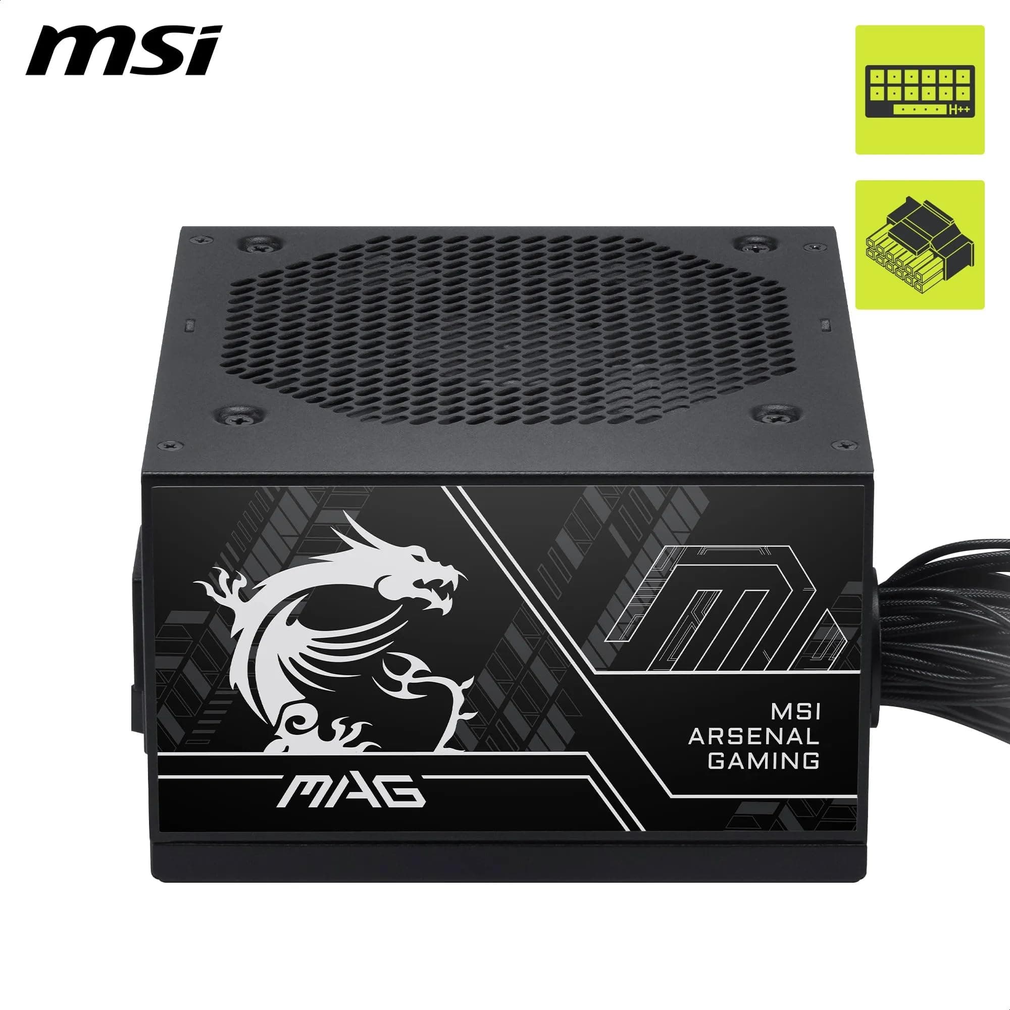 MSI MAG A650BN PCIE5 III Netzteil, 650W, 80 Plus Bronze, ATX 3.1, PCIe 5.1 GPU Support, Native 12V-2x6, Zweifarbiger 12V-2x6 Anschluss, ATX PSU, Matt geprägte Mantelkabel Bild 3
