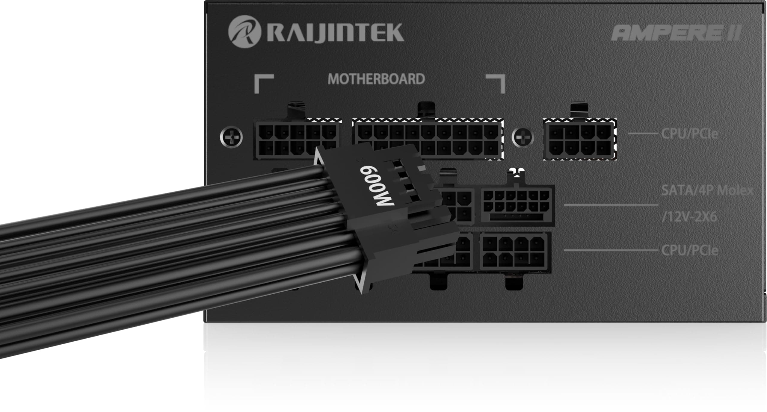 RAIJINTEK Ampere II 1200W Netzteil, 80 Plus Platin, ATX 3.1, Vollmodular, PCIe 5.1 12V-2x6 Anschluss, Kompaktes Design, 10 Jahre Garantie – Weiß Bild 3