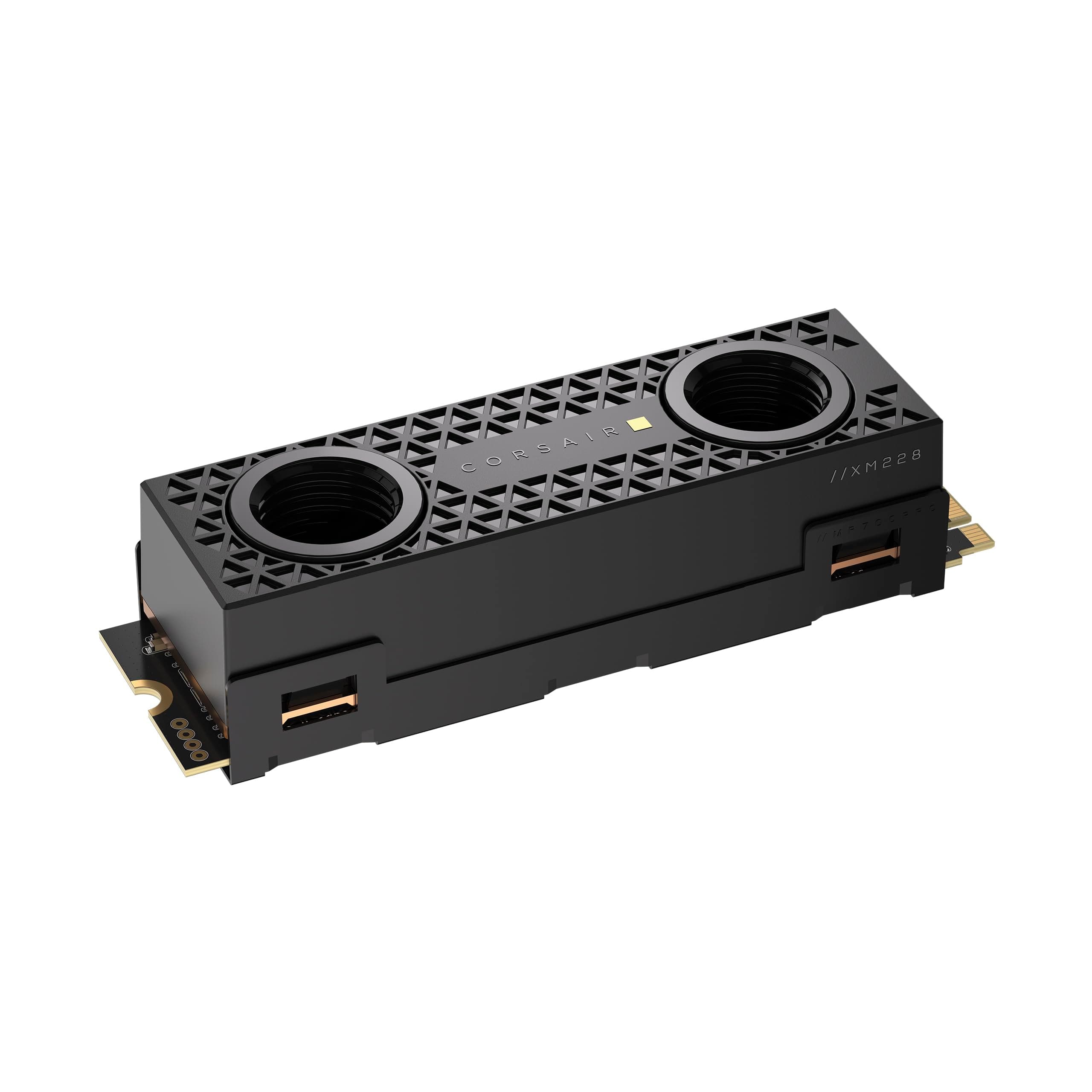 Corsair MP700 PRO Hydro X Series 4TB M.2 PCIe Gen5 x4 NVMe 2.0 SSD - M.2 2280 - Bis zu 12.400MB/sec Sequentielles Lesen - High-Density TLC NAND - Vorinstallierter Wasserblock - Schwarz Bild 2