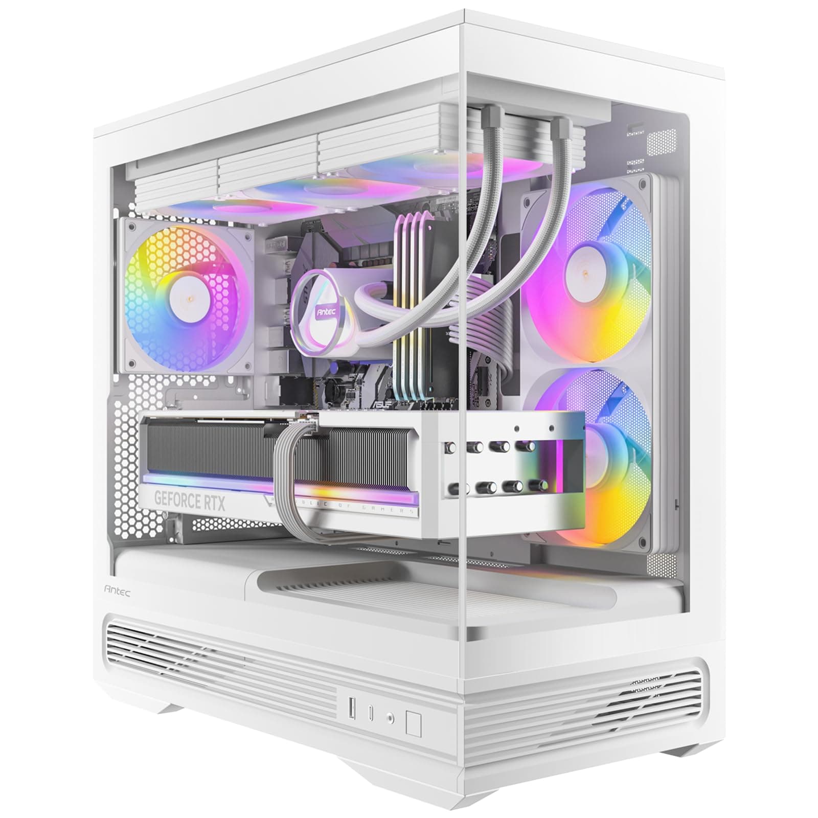 ANTEC Constellation C2M ARGB White Micro-ATX PC Gehäuse – Kompakter Gaming Tower mit ARGB und Tempered Glass, Weiß Bild 2