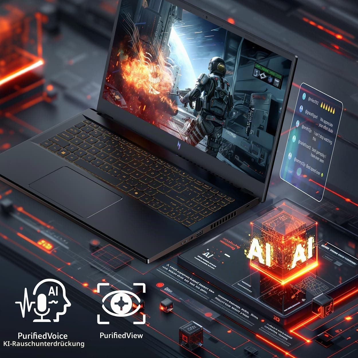 Acer Nitro V Gaming Laptop | Intel Core i5-13420H Prozessor | GPU für NVIDIA GeForce RTX 4050 Laptop | 165Hz FHD IPS Display | 8GB DDR5 | 512GB Gen 4 SSD | Wi-Fi 6 | KB Bild 7