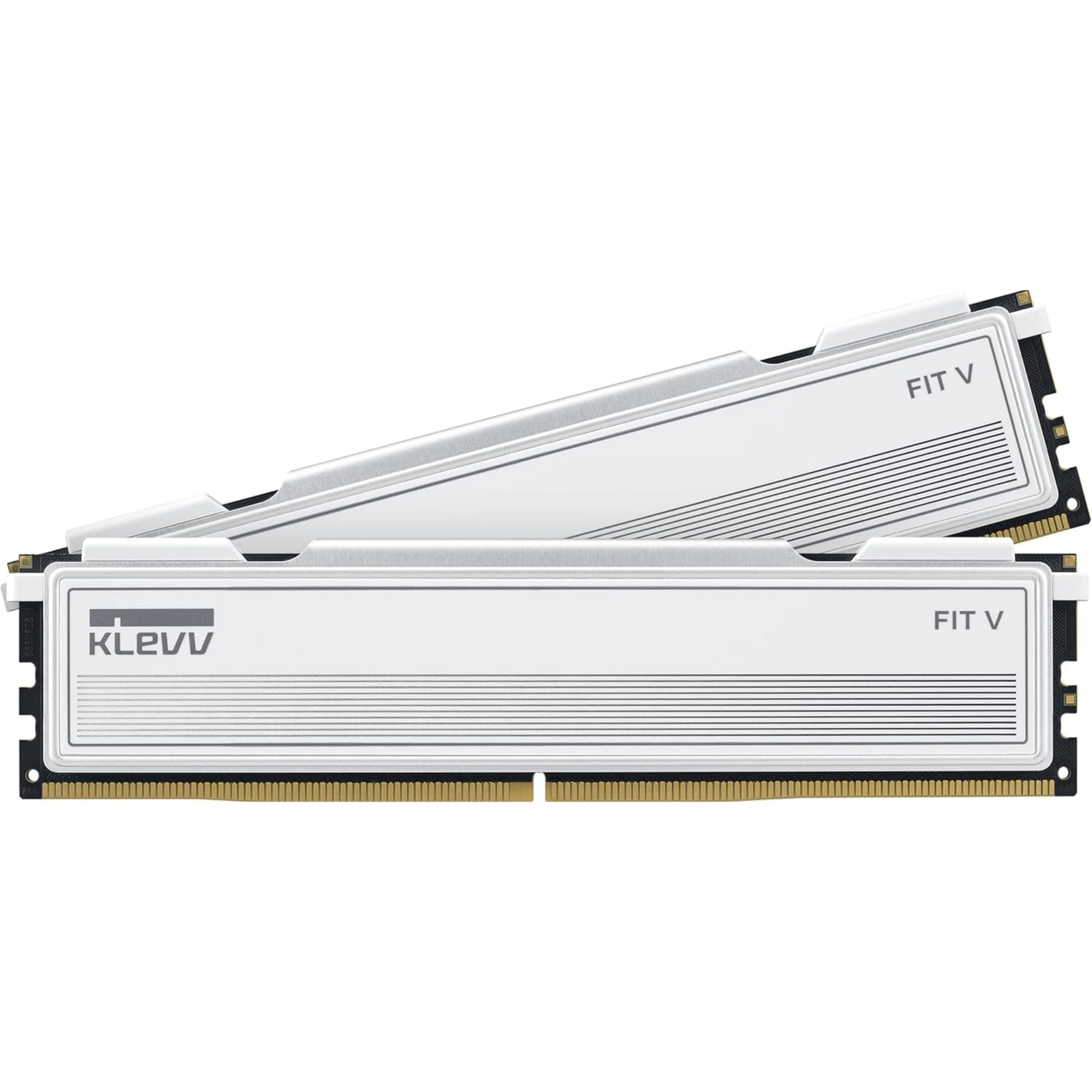KLEVV FIT V 32GB (2x16GB) DDR5 Gaming RAM 6000MH/z PC5-48000 Unbuffered Non-ECC 1,35V CL28 Speicher-Kit — Spiele schneller mit Ultra-niedrigem CL28 32 GB FiIT V CL28 6000MH/z