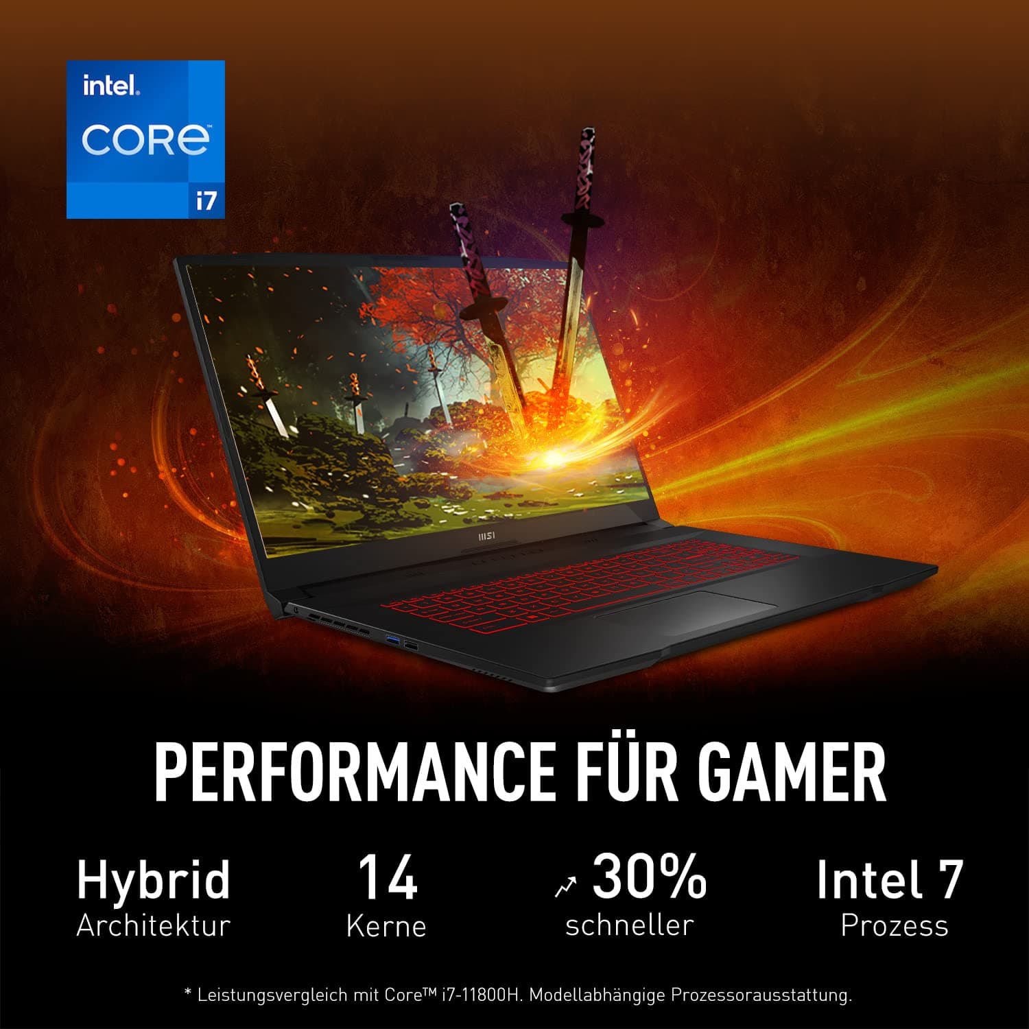 MSI Katana GF76 Gaming Laptop | 17.3" FHD 144 Hz Display | Intel Core i7-12700H | 16GB RAM | 512GB SSD Speicher | Nvidia RTX 3060 Grafik | QWERTZ Tastatur | Windows 11 Intel Core i7-12700H RTX 3060 6GB Bild 6