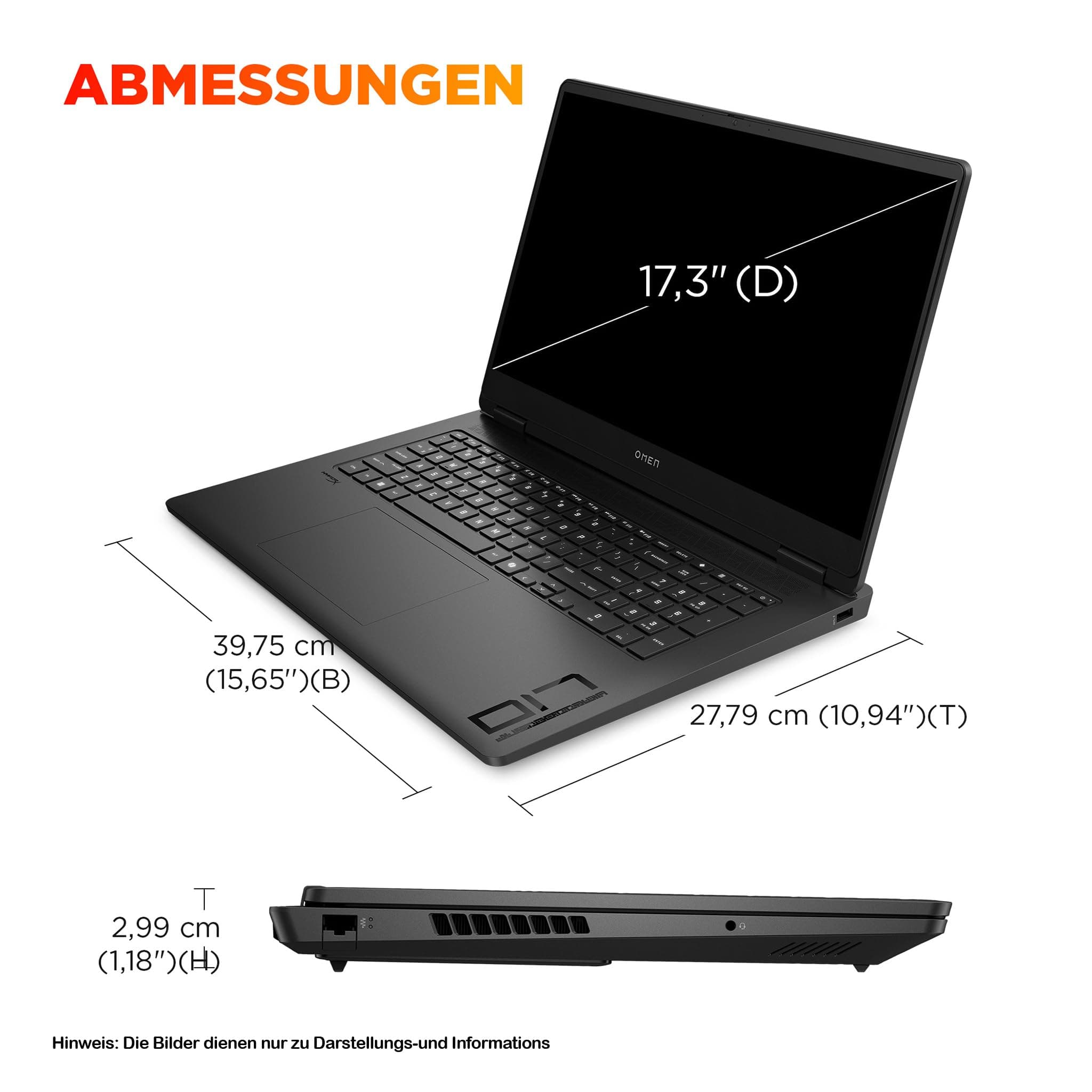 HP Omen 17 Gaming Laptop, AMD Ryzen AI 7 350, 17,3" FHD IPS 144Hz, 64 GB DDR5 RAM, 1 TB SSD, GeForce RTX 5060 8GB, Deutsches Tastatur-Layout, Wi-Fi 6, RGB Tastatur, Windows 11 Pro, Schwarz 64 GB RAM | 1 TB SSD Windows 11 Pro Bild 8