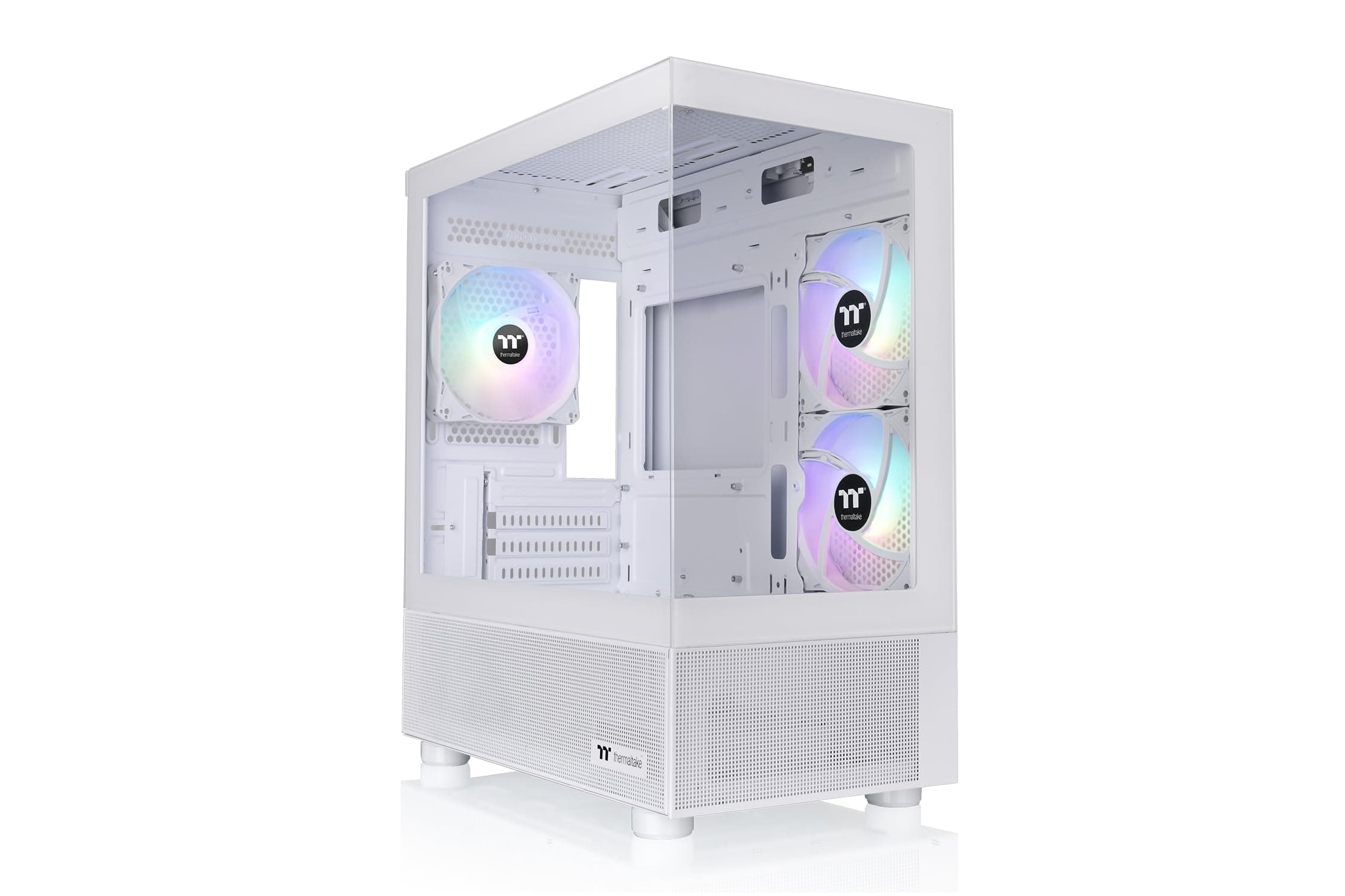 Thermaltake View 170 TG ARGB Snow | Micro ATX PC-Gehäuse | Tempered Glass Panorama | Mini ITX und Micro ATX Support | 2X 120 mm Lüfter | Radiator bis 280 mm | GPU bis 340 mm | USB 3.0 und HD Audio View 170 Snow