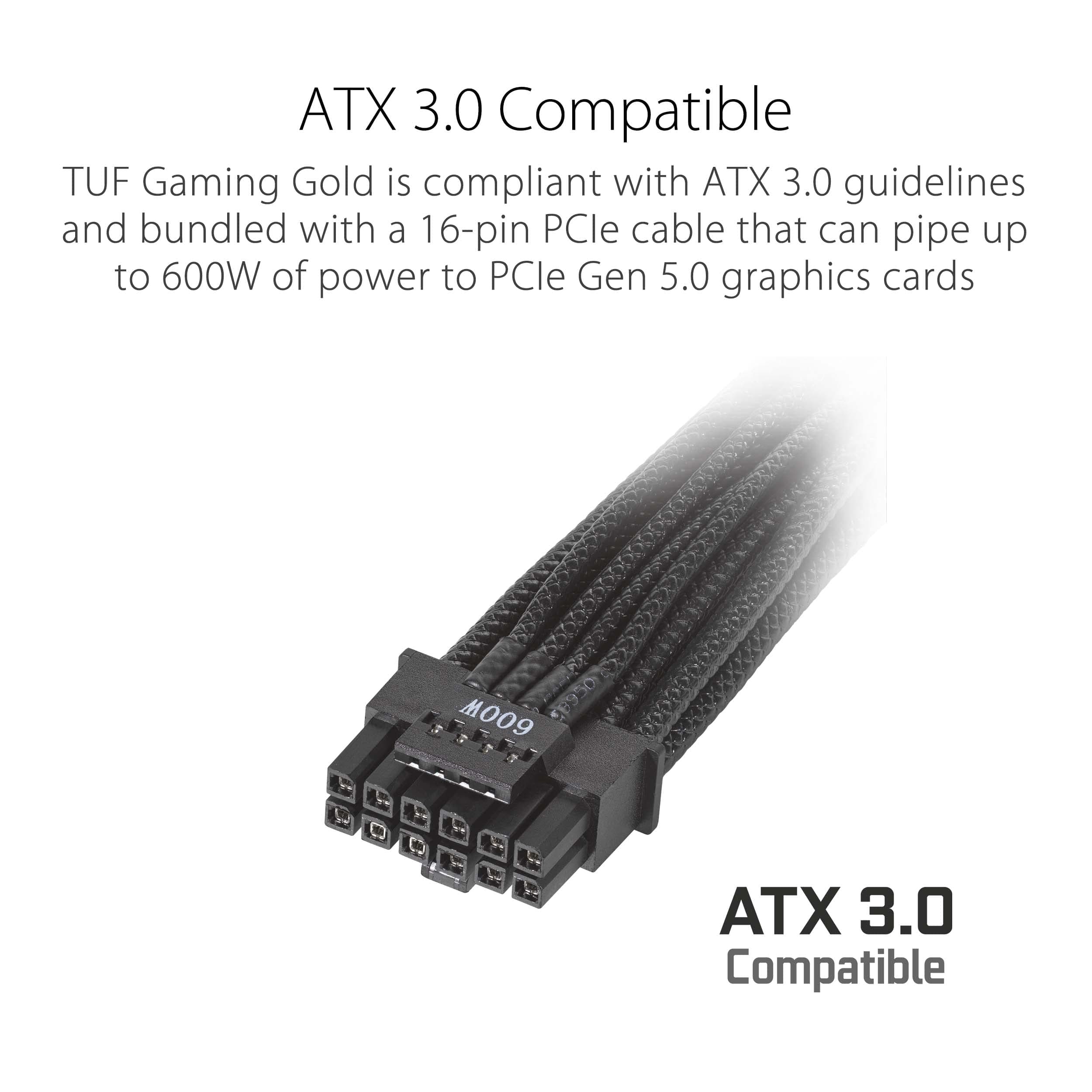 ASUS TUF Gaming 850W Gold Netzteil (850 Watt, Vollmodular, ATX 3.0-kompatibel, Axial-tech Lüfter, PCB-Beschichtung, Doppelkugellager) Bild 6