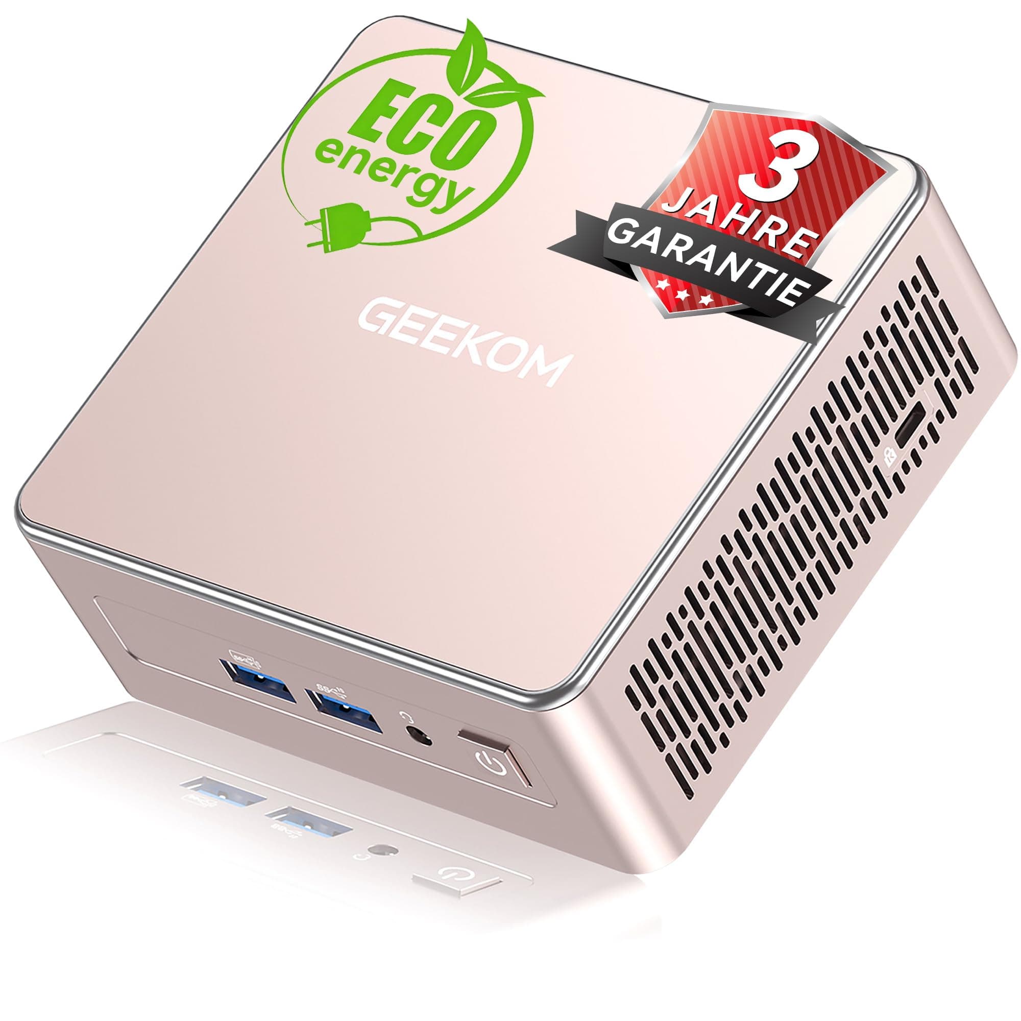 GEEKOM Mini PC A5 2026 Neu mit AMD Ryzen 5 7430U,16GB RAM(Erweiterbar, Nicht LPDDR) 512GB SSD, Windows 11 Pro Ultra-leiser Kompakter Desktop-PC mit Dual HDMI 8K-Ausgang & SD-Slot für Business/Büro A5 R5 7430U(16GB+512GB)