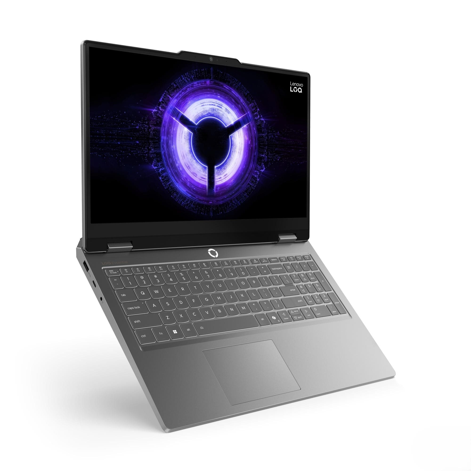Lenovo LOQ Essential Gaming AI Laptop | 15.6" FHD 144Hz | NVIDIA GeForce RTX 5050 | Intel Core i5-13450HX | 16GB RAM | 512GB SSD | Windows 11 | QWERTZ | Weiss-beleuchtet | Grau | 3 Monate Game Pass Bild 3