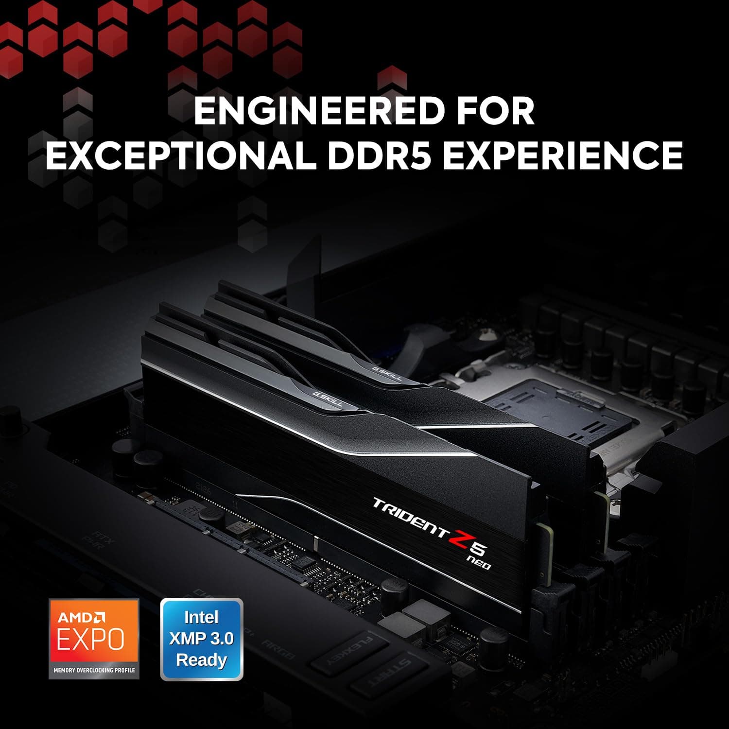 G.Skill Trident Z5 NEO Series (AMD Expo) 32 GB (2 x 16 GB) 288-Pin SDRAM DDR5 6000 CL36-36-96 1,35 V Dual Channel Desktop Memory F5-6000J3636F16GX2-TZ5N Mattschwarz Bild 3