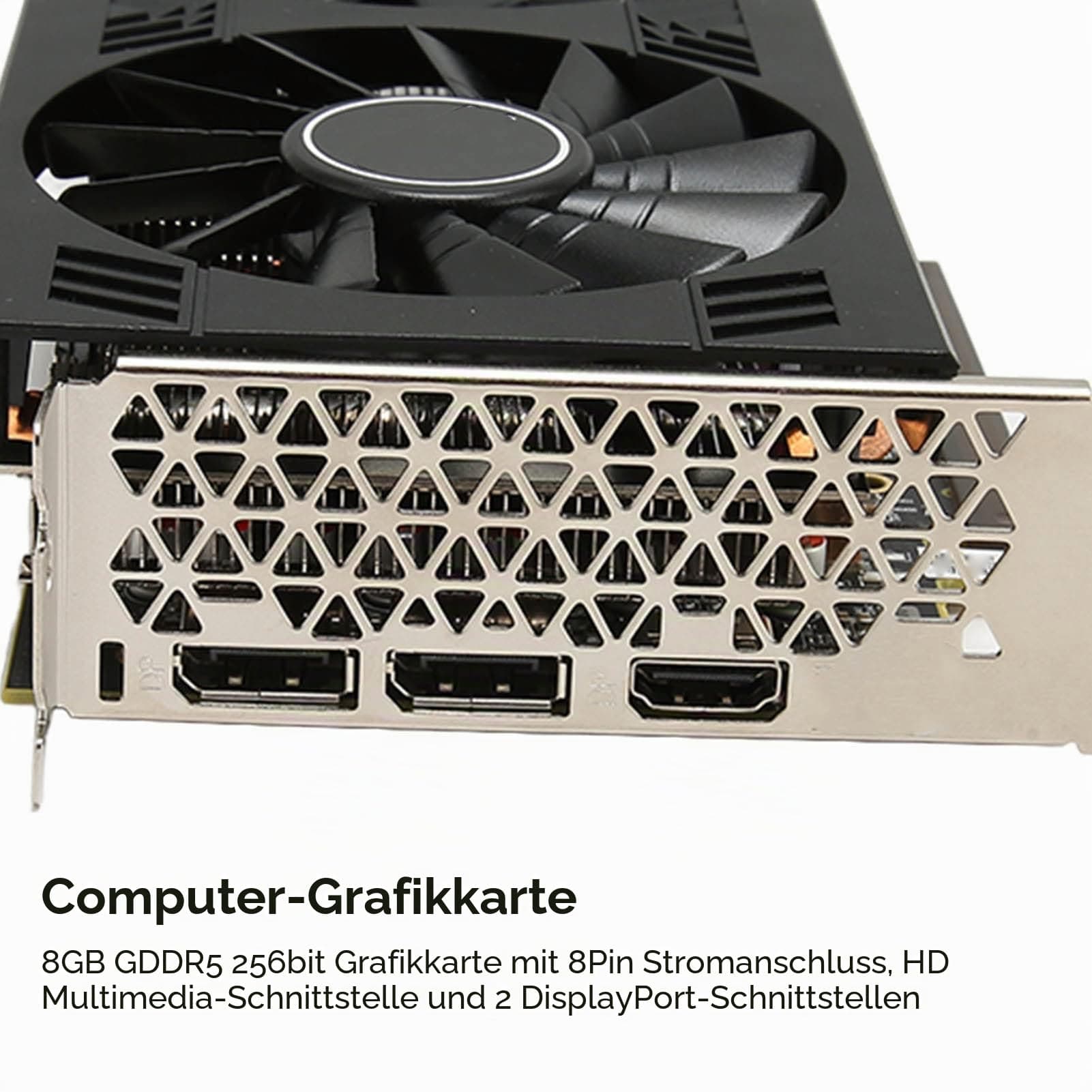 Septpenta RX580 Gaming-Grafikkarte, 8GB GDDR5 256Bit 1286MHz 7000MHz 256.0GB/S Computer-Grafikkarte, 8Pin HDMI und 2 X Display Porrt Schnitts Telle Dual-Ventilatoren Geräuscharm für Zu Hause Bild 3