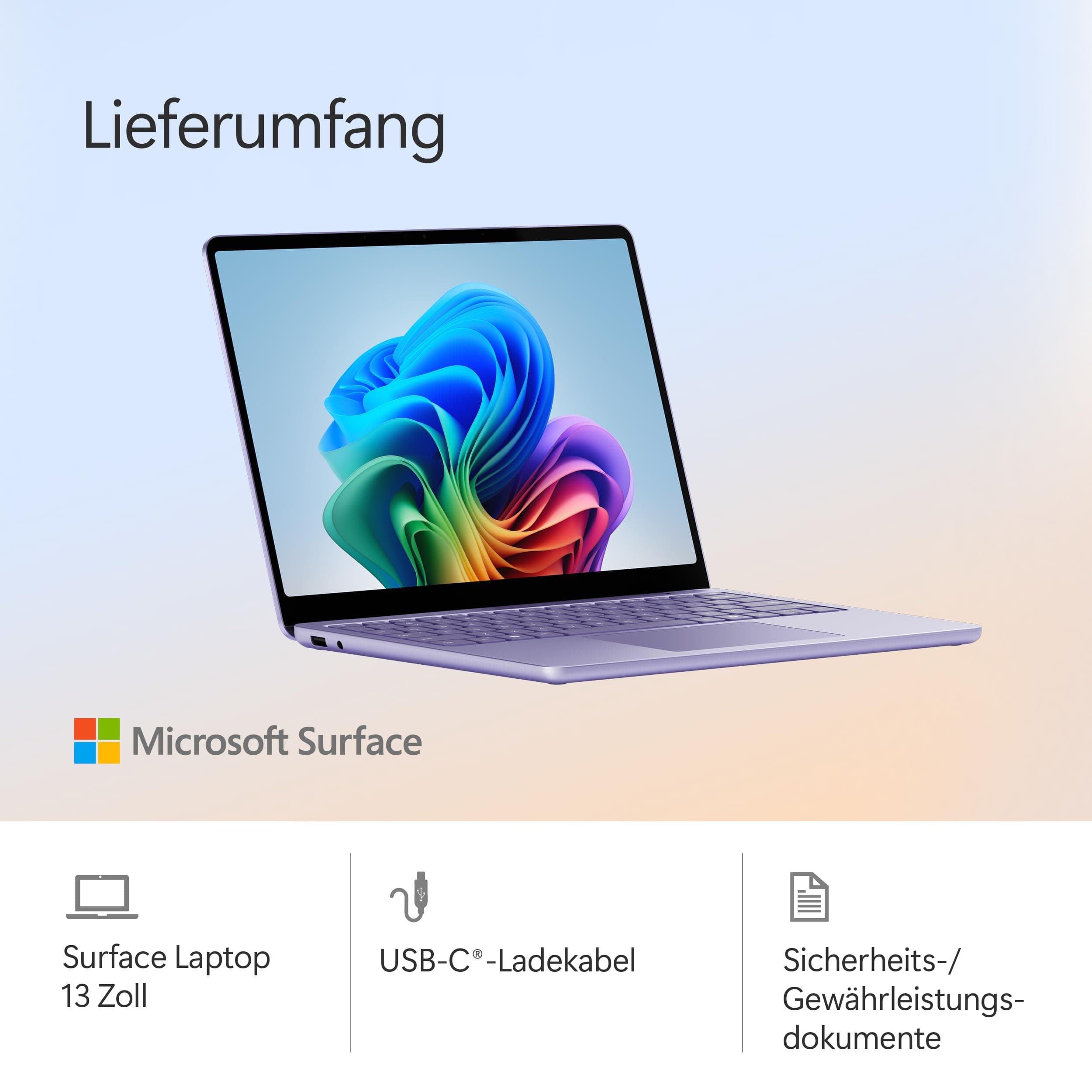 Microsoft Surface Laptop | Copilot+ PC | 13” LCD Touchscreen | Snapdragon® X Plus | 16GB RAM | 512GB Speicher | Neuestes Modell | Violett Violett 16GB RAM | 512GB Speicher Bild 6