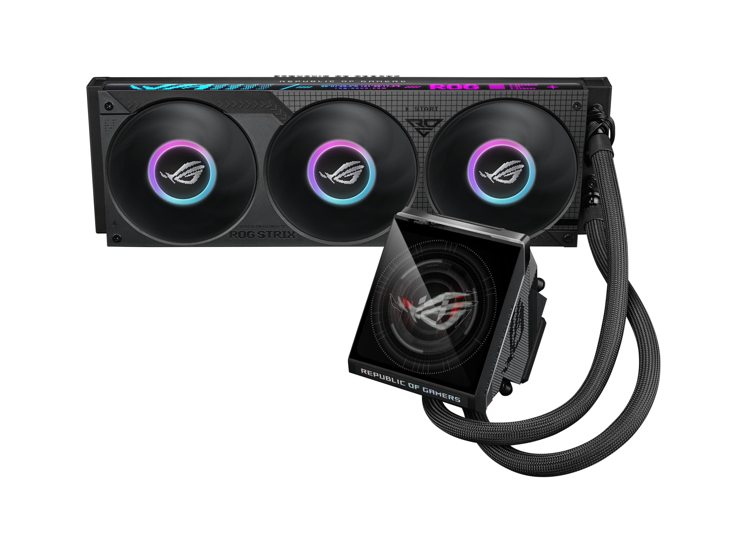 ASUS ROG STRIX LC IV 360 ARGB All-in-One Flüssig-CPU-Wasserkühlung (3x adressierbare ROG ARGB-Lüfter, Asetek-Pumpe 8. Generation, LCD-Display, Intel LGA 1700, 1200, 115X, AMD AM5, AM4) Bild 3