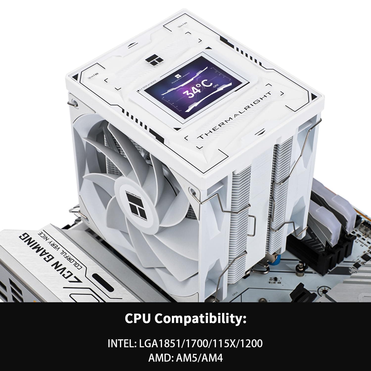 Thermalright Burst Assassin 120 Vision CPU-Kühler mit 6,1 cm (2,4 Zoll) 320 x 240 Auflösung IPS-Display, LCD-Bildschirm, Doppel-CPU-Lüfter, Computer-CPU-Luftkühlung für LGA1700/1851, AM4/AM5,6 Bild 7