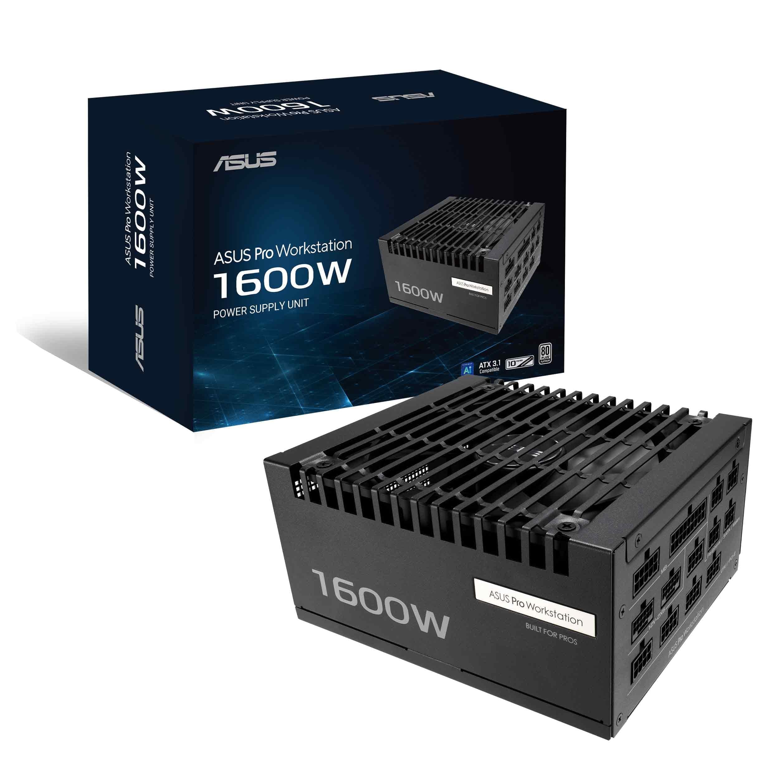 ASUS Pro WS 1600W Platinum Workstation Netzteil (1600 Watt, unterstützt bis zu Zwei GeForce RTX 5090 Grafikkarten, ATX 3.1 kompatibel, PCIe 5.1 mit 12V-2x6-Anschlüssen, 80 Plus Platin Zertifiziert) Bild 2