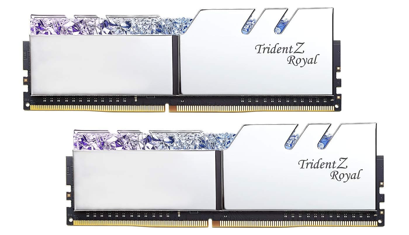 G.SKILL 32GB DDR4 Trident Z Royal Silver 3600Mhz PC4-28800 CL16-19-19-39 1.35V Dual Channel Kit 2x16GB Bild 3