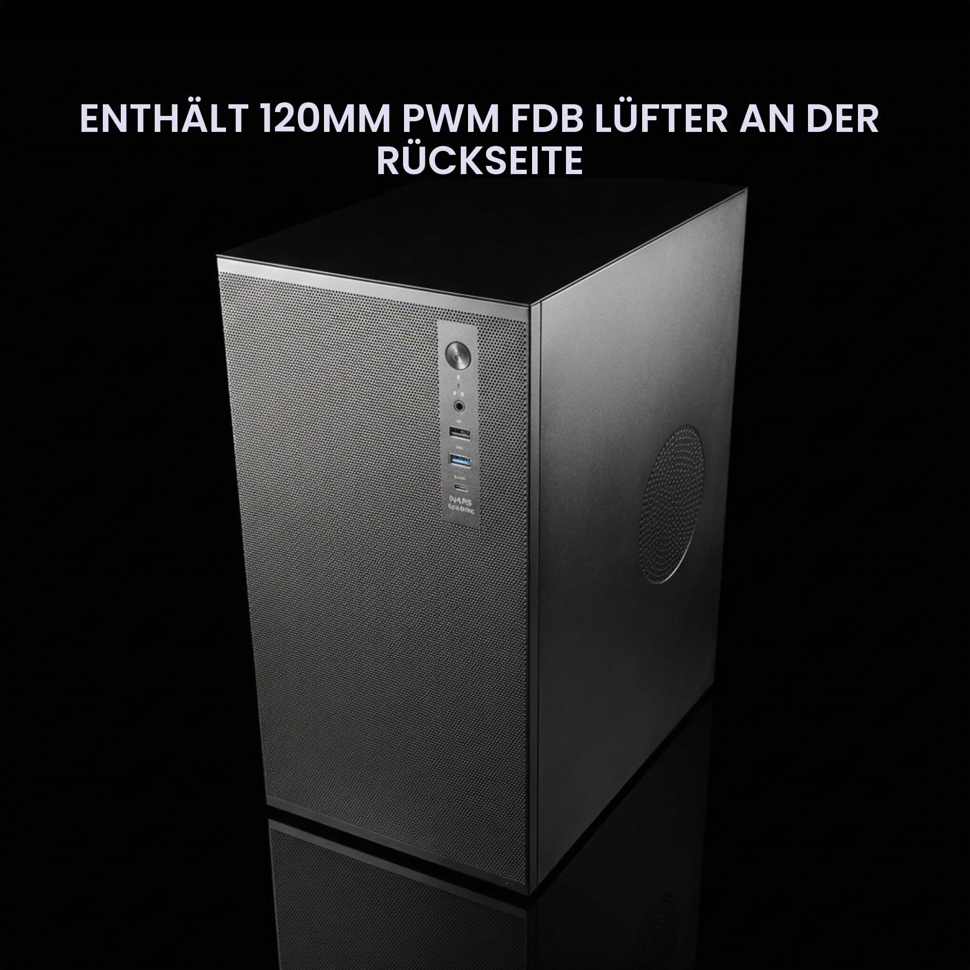 Mars Gaming MC-MESHPRO, MicroATX- und Mini-ITX-PC-Gehäuse, AirMesh Pro System, Mesh-Panels aus Japanischem Stahl, 120mm PWM FDB Rücklüfter, Unterstützung Flüssigkeitskühlungen 120mm, USB-C, Schwarz Bild 5