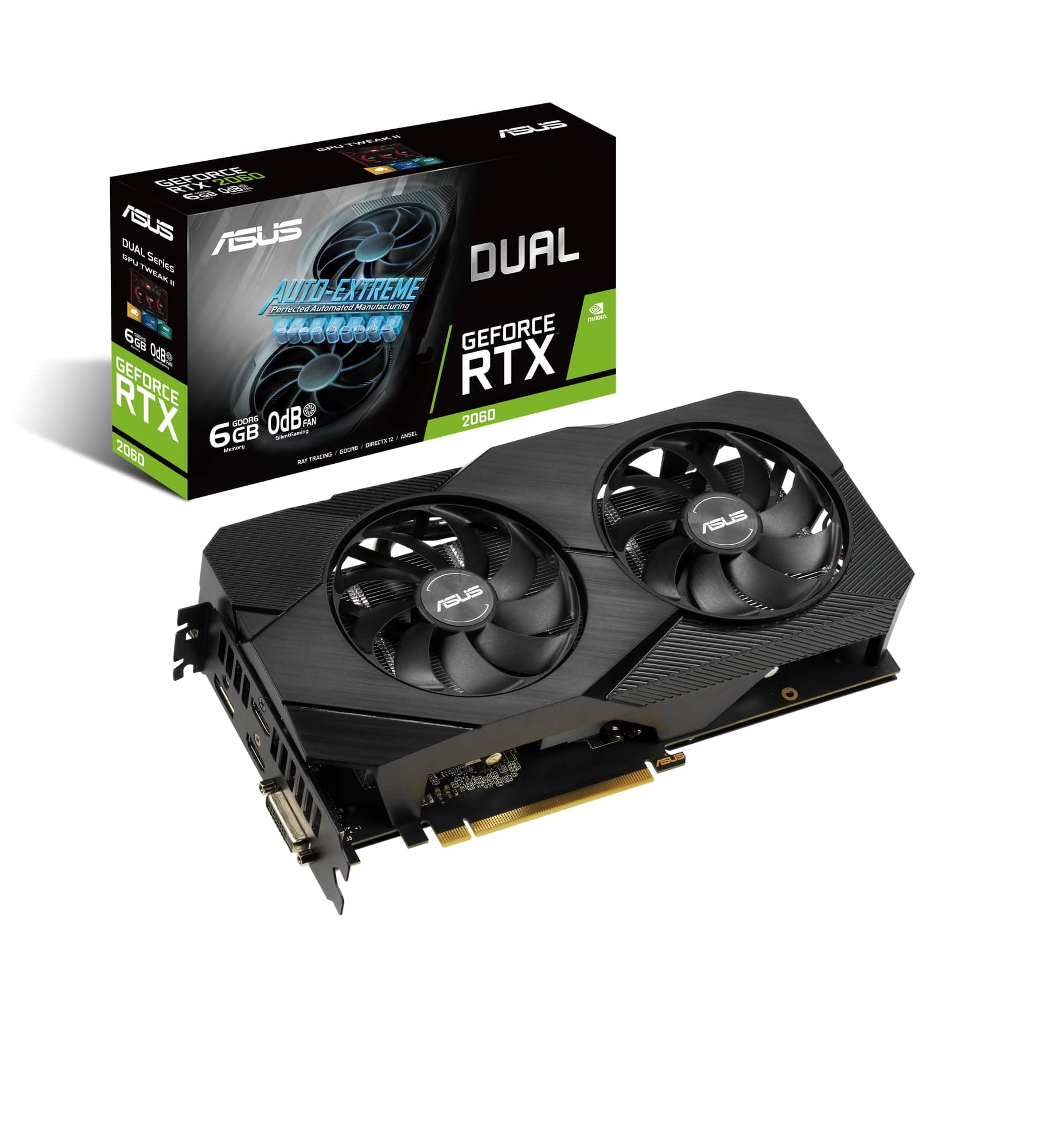 ASUS Dual Nvidia GeForce RTX 2060 EVO 12GB Gaming Grafikkarte (GDDR6 Speicher, PCIe 3.0, 2X HDMI 2.0b, 1x DVI, 1x DisplayPort 1.4a, DUAL-RTX2060-12G-EVO), Black Bild 2