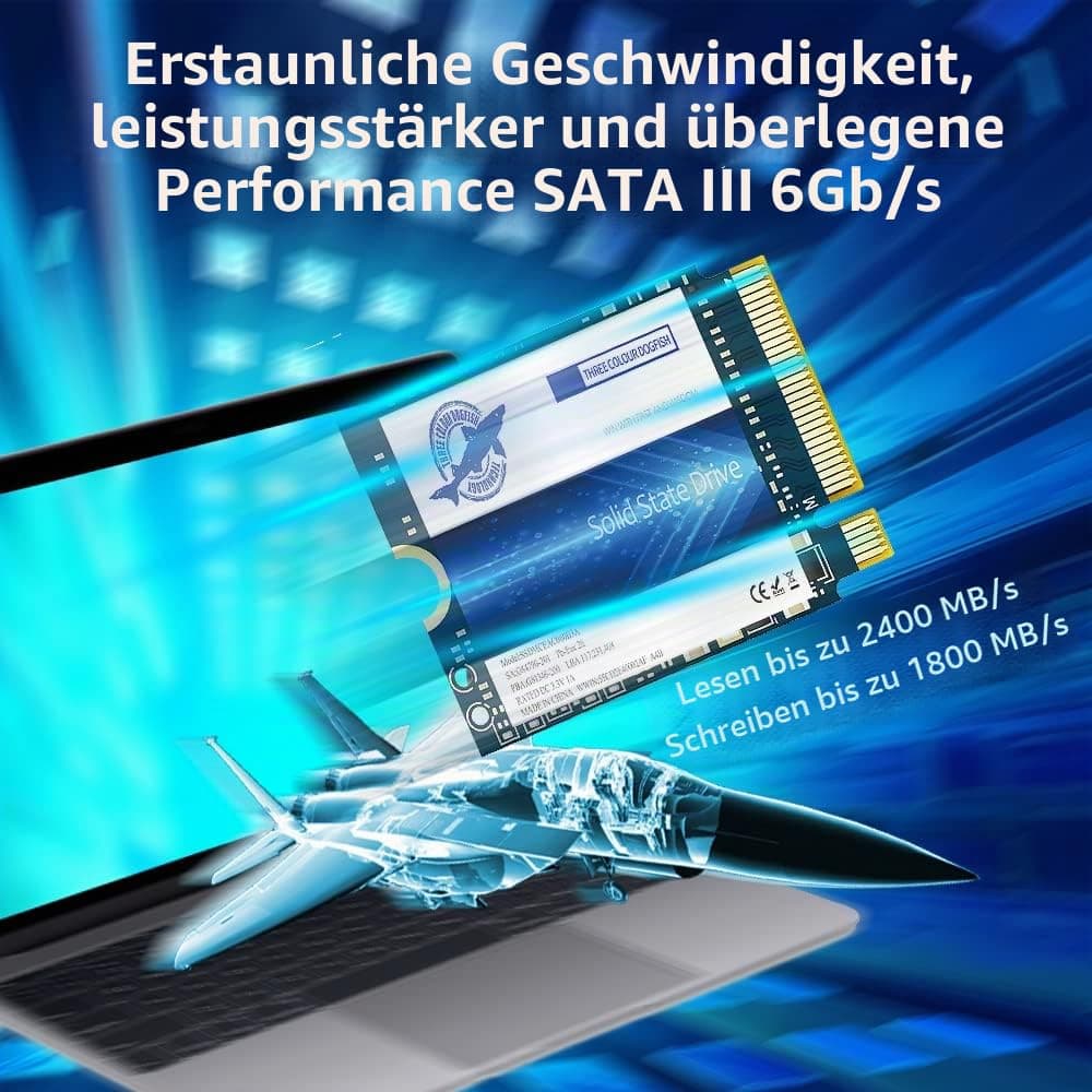Dogfish SSD 256GB M.2 2230 NVMe PCIe Gen 3.0 x4 Interne Solid State Drive, Gaming SSD, Kompatibel mit Steam Deck Surface Pro Ultrabook Laptop(M.2 2230 PCIe,256GB) Bild 5