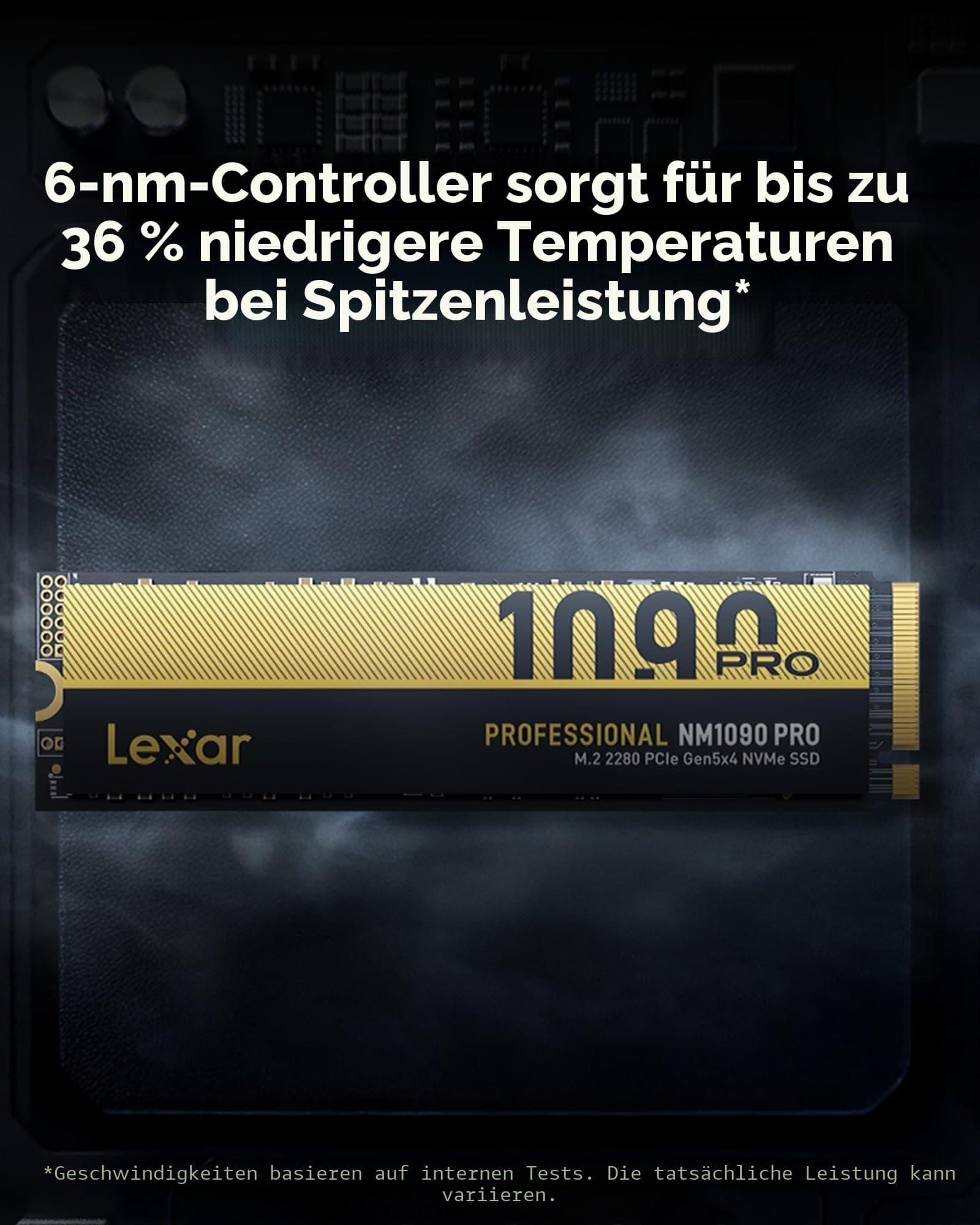 Lexar SSD 1TB PCIe 5.0 Gen5 NVMe SSD - Bis zu 14.000MB/s, Erweiterte Thermokontrolle, DirectStorage-SSD für AI-Lasten, Gaming & Content-Erstellung Laptop/PC Bild 7