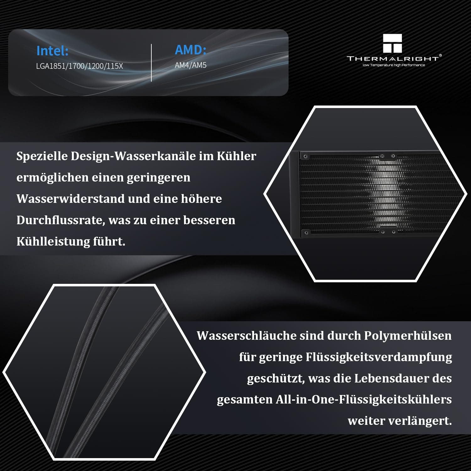 THERMALRIGHT Aqua Elite 360 ARGB V2 CPU Wasserkühler, 360 Aio CPU Kühler, 3 x120mm PWM Lüfter, S-FDB Lager, ARGB Fine Aperture Effect, für AMD/AM4/AM5, Intel LGA1150/1151/1200/2011/1700/2011 Bild 5