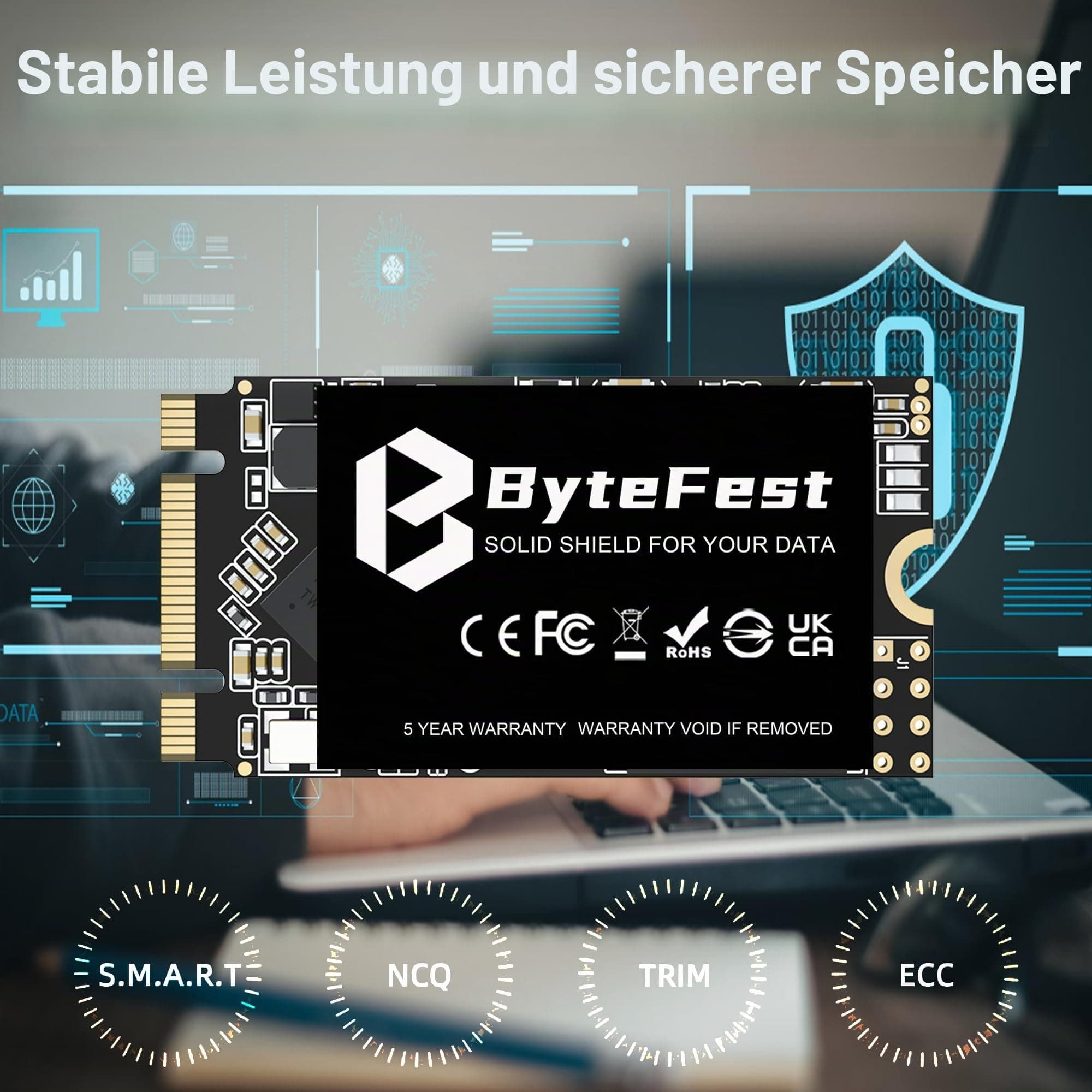 SSD 1TB M.2 2242 NGFF SATA III Interne SSD Festplatte für Schnelle Datenübertragung, Lesen bis zu 550MB/s, B+M Key (22x42mm) 1TB M.2 2242 NGFF SSD Bild 5