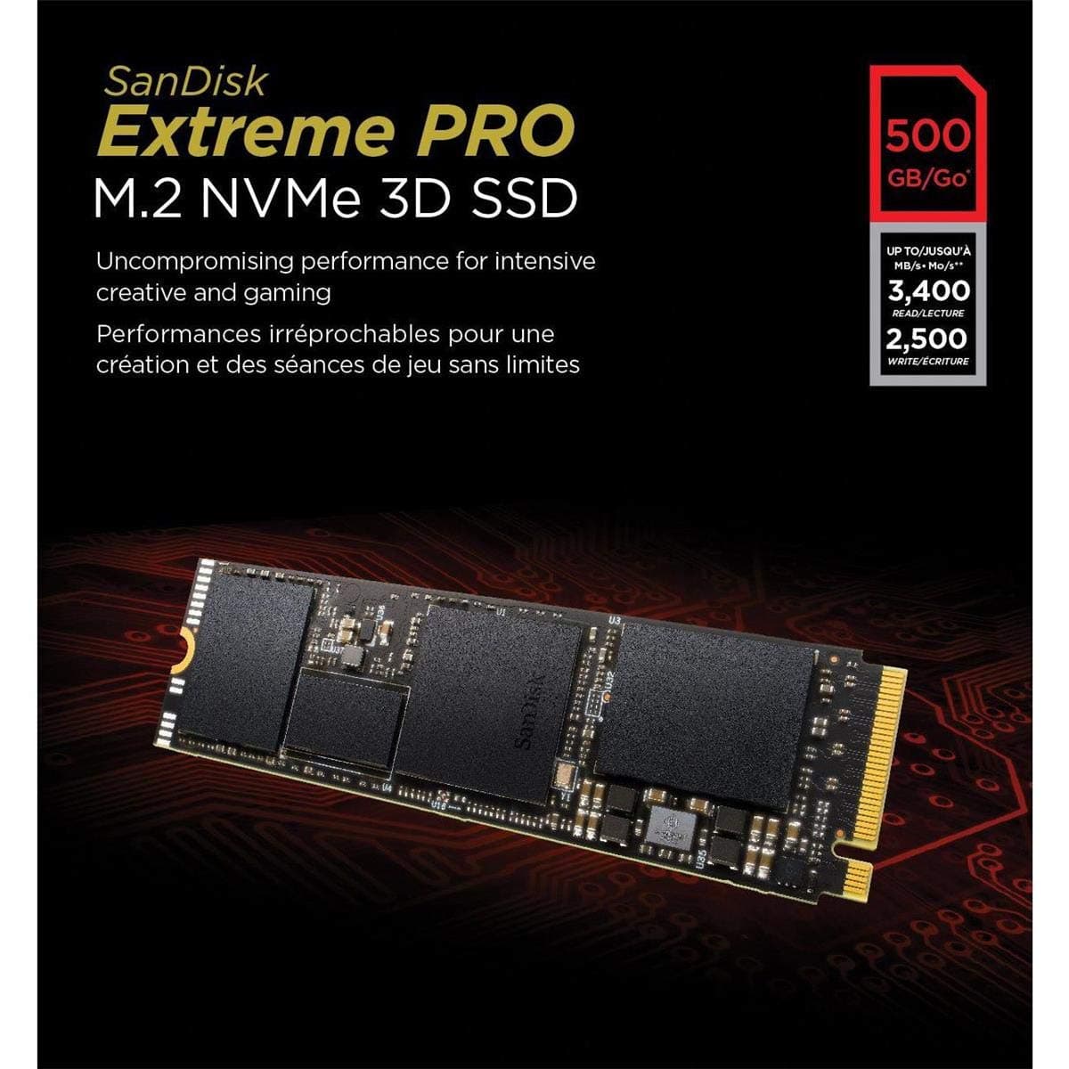 SanDisk Extreme PRO M.2 NVMe 3D SSD 500 GB interne SSD (Lebensdauer von bis zu 300 TBW, 3D-NAND-Technologie, 3.400 MB/s Lesegeschwindigkeiten, 410.000 IOPS) 500GB Bild 7