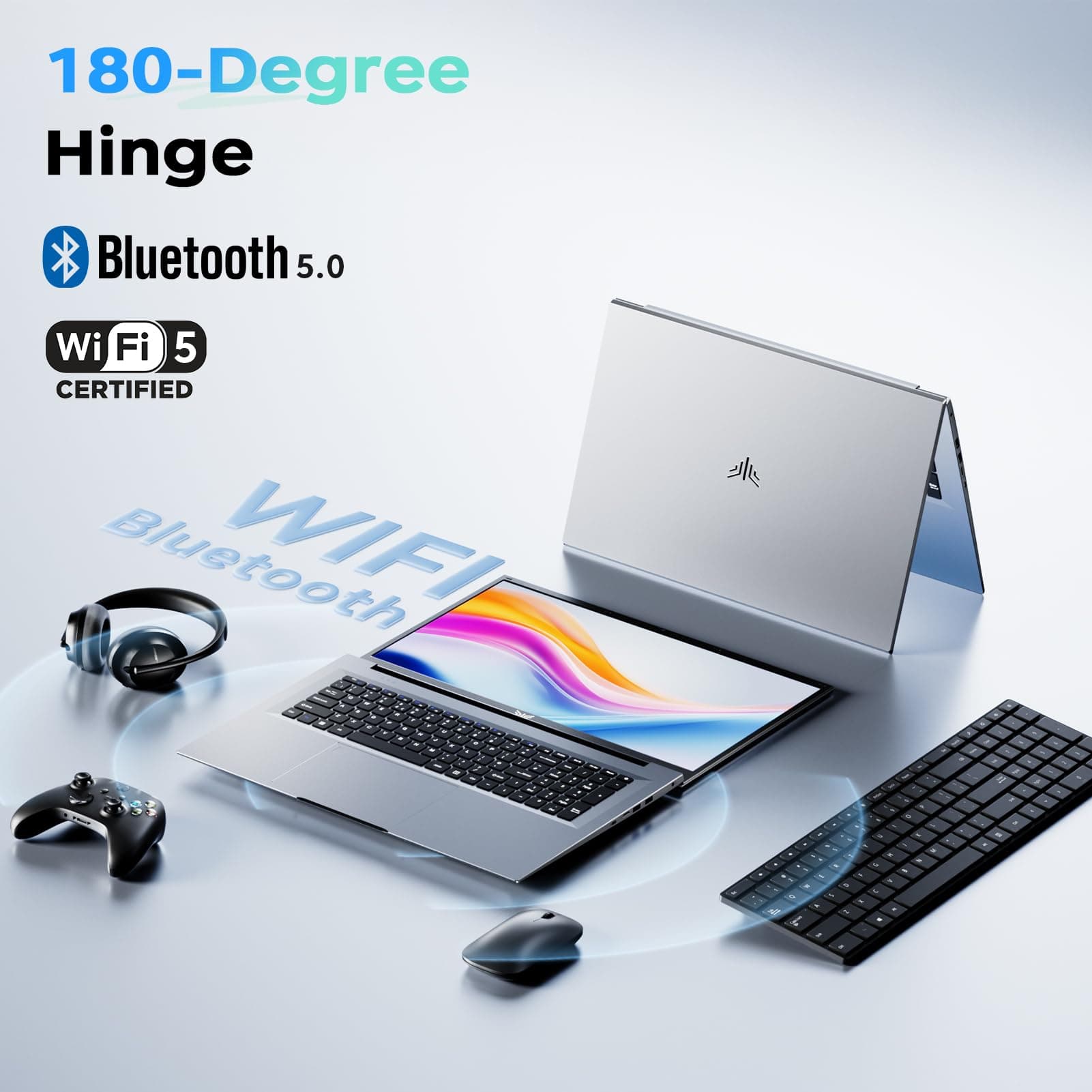 17.3 Zoll FHD Display Laptop, Quad-Core N-95 Prozessor bis zu 3.4GHz（Beat N100） Laptop, 16GB DDR4 512GB SSD Notebook mit Metallgehäuse Unterstützung WiFi, BT5.0, 3*USB3.2 17.3-Zoll-N95-16+512GB Bild 8