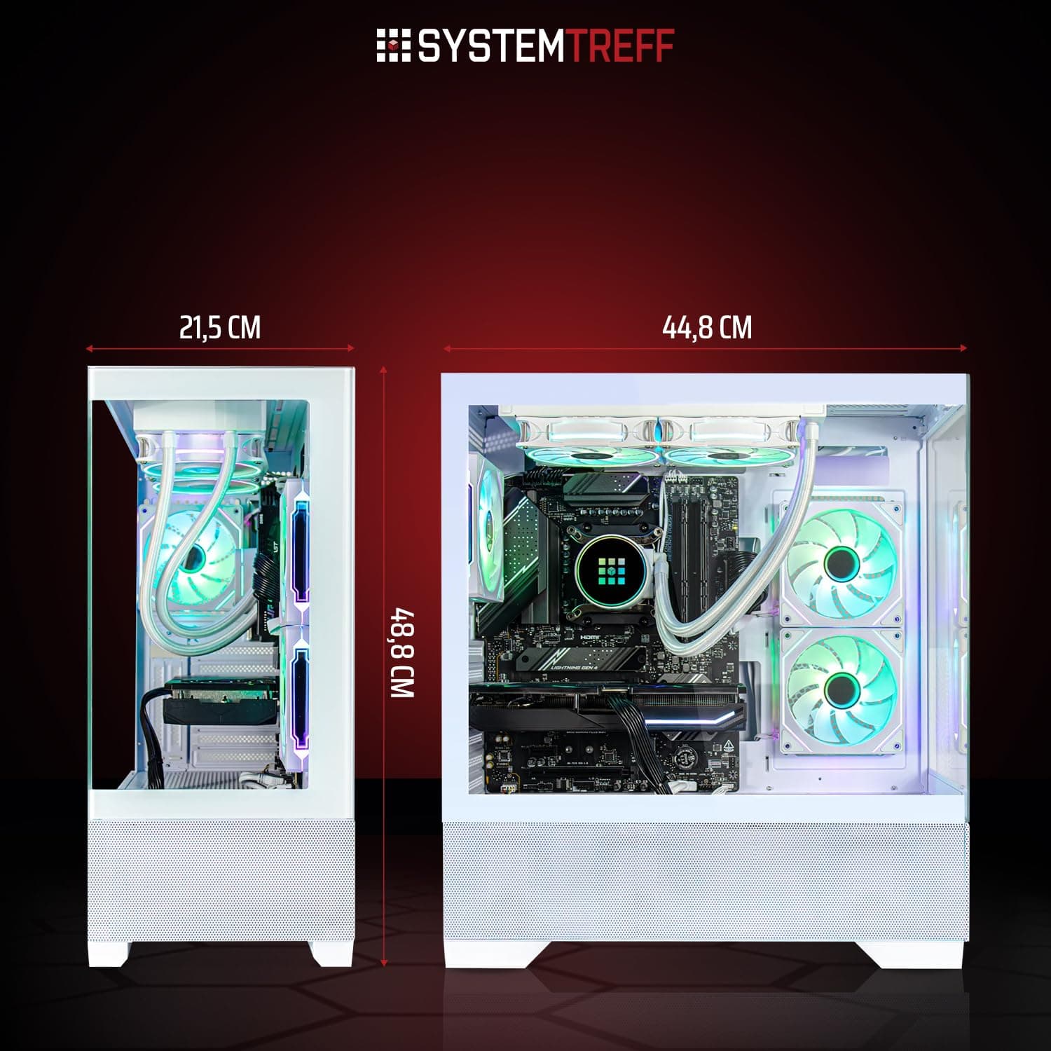 SYSTEMTREFF High-End Gaming PC weiß Intel Core i9-12900KF 8x5.2GHz | Nvidia RTX 5070 12GB | 1TB M.2 NVMe | 32GB DDR5 RAM | Windows 11 | Desktop Computer Rechner für Gamer, Zocker & Streamer Bild 7