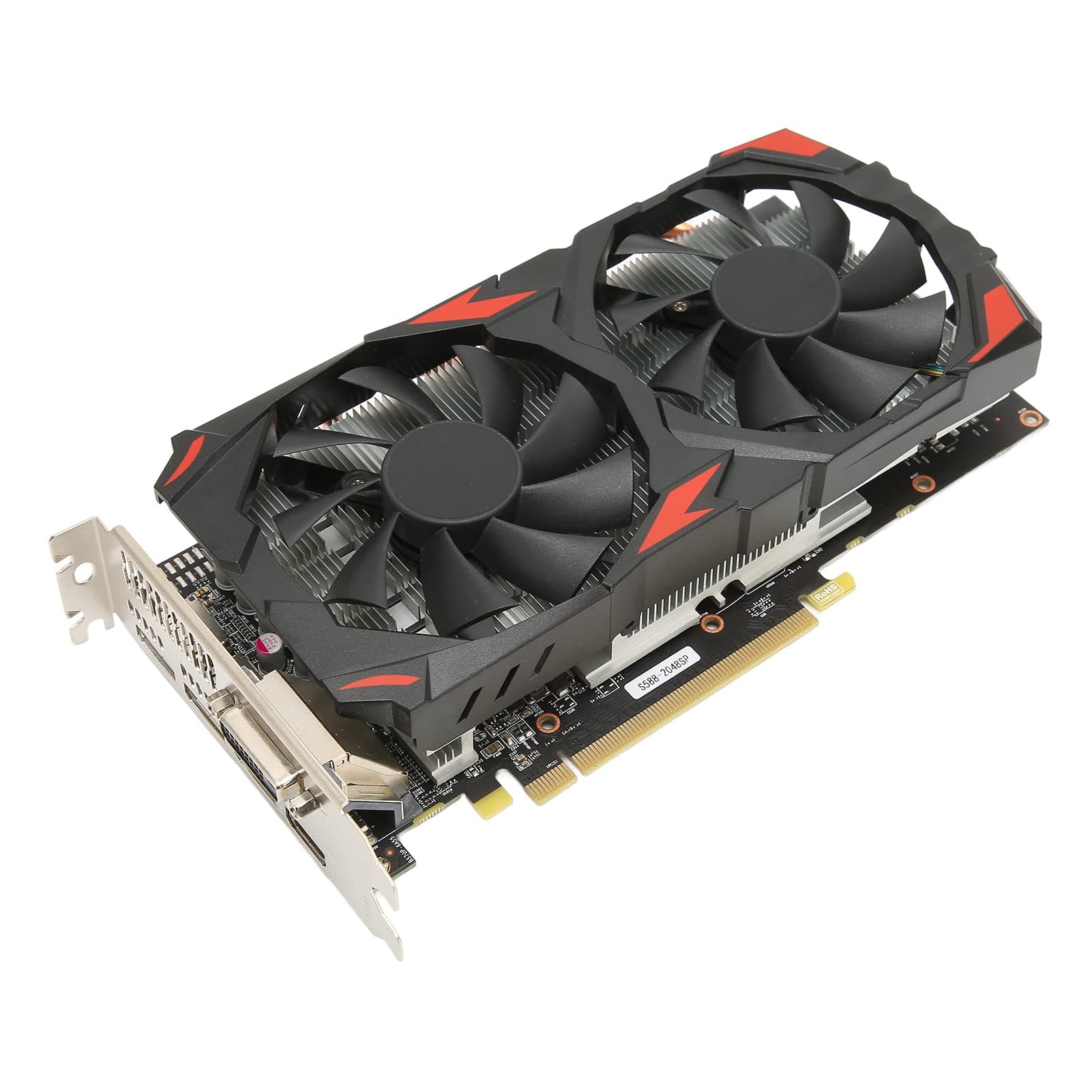 VBESTLIFE RX 580-Grafikkarte, 8 GB GDDR5 256-Bit-Gaming-Grafikkarte, PCI Express 3.0x16, 3 DisplayPort HDMI DVI, Dual Air Cooling PC-Grafikkarten, Unterstützung für 4K-Displays
