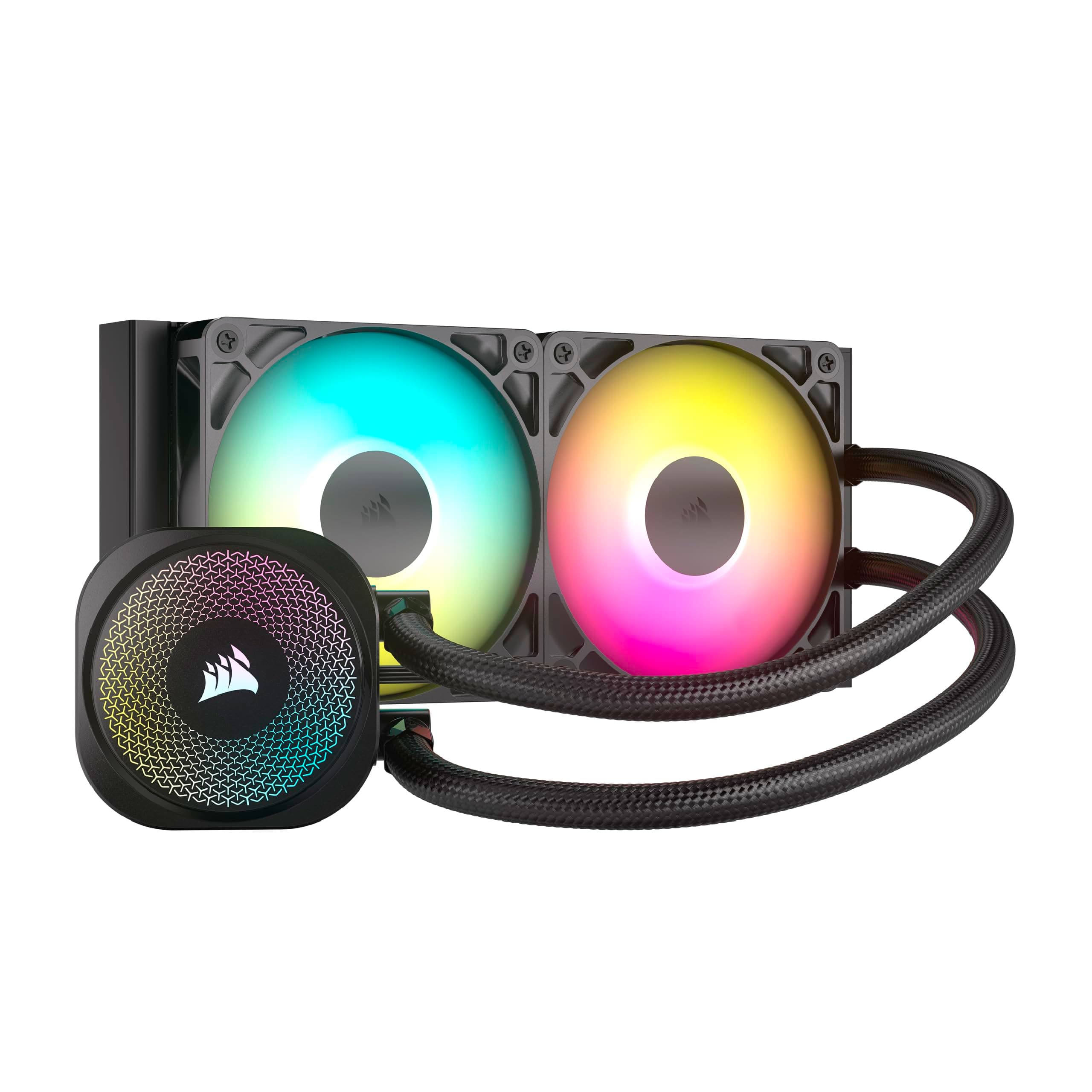 Corsair Nautilus 240 RS ARGB CPU-Flüssigkeitskühler – 240mm AIO – Geräuscharm – Direkter Mainboard-Anschluss – Intel LGA 1851/1700, AMD AM5/AM4 – 2X RS120 ARGB-Ventilatoren Inbegriffen – Schwarz Bild 2