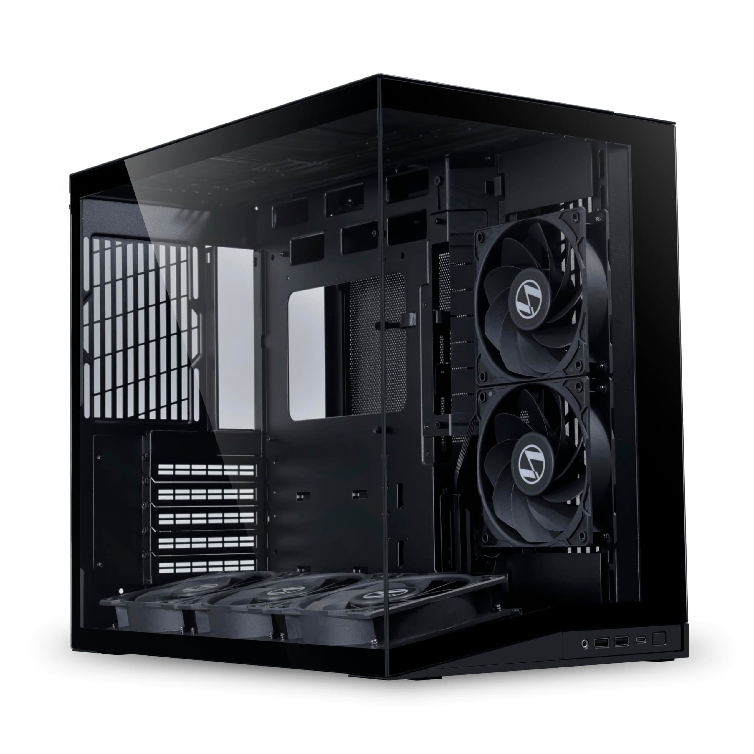 Lian Li O11 Dynamic Mini V2 Flow PC-Gehäuse Schwarz | Kompakter ATX Midi-Tower mit Zwei-Kammer-Design, Tempered Glass und modularem Aufbau - 5 Lüfter vorinstalliert Bild 3