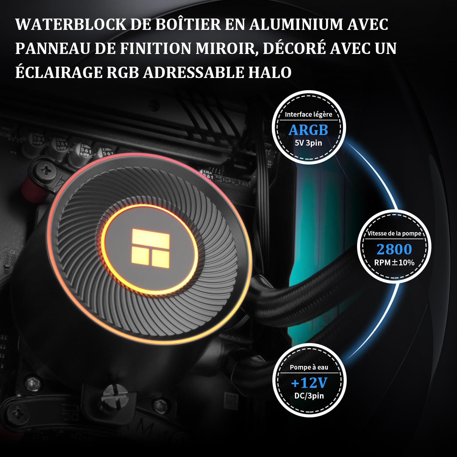 Thermalright Aqua Elite 360 V5 ARGB Black CPU-Flüssigkeitskühler, 360 mm Kühlkörpergröße, 3x TL-S12 PWM Lüfter, für AM4/AM5, Intel LGA115X/1200/1700/1851, AIO CPU-Kühler 360mm Schwarz Bild 7