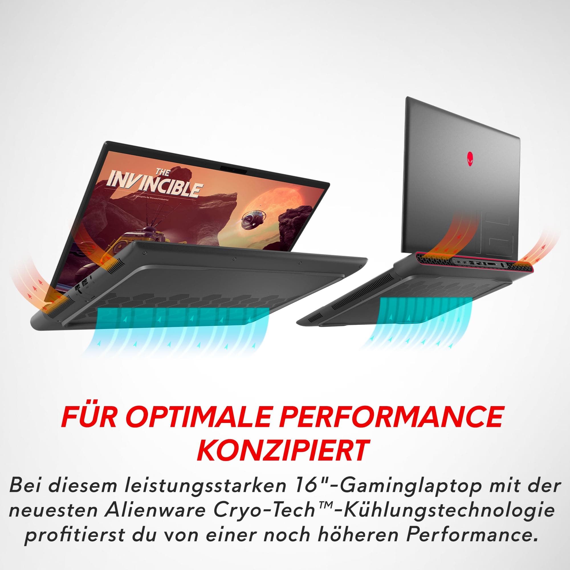 Alienware m16 Gaming Laptop - 16 Inch QHD 240 Hz, AMD Ryzen 9 7845HX, 16 GB RAM, 1 TB SSD, NVIDIA GeForce RTX 4070, AlienFX RGB Keyboard - German, Windows 11 Home, Dark Metallic Moon Bild 4