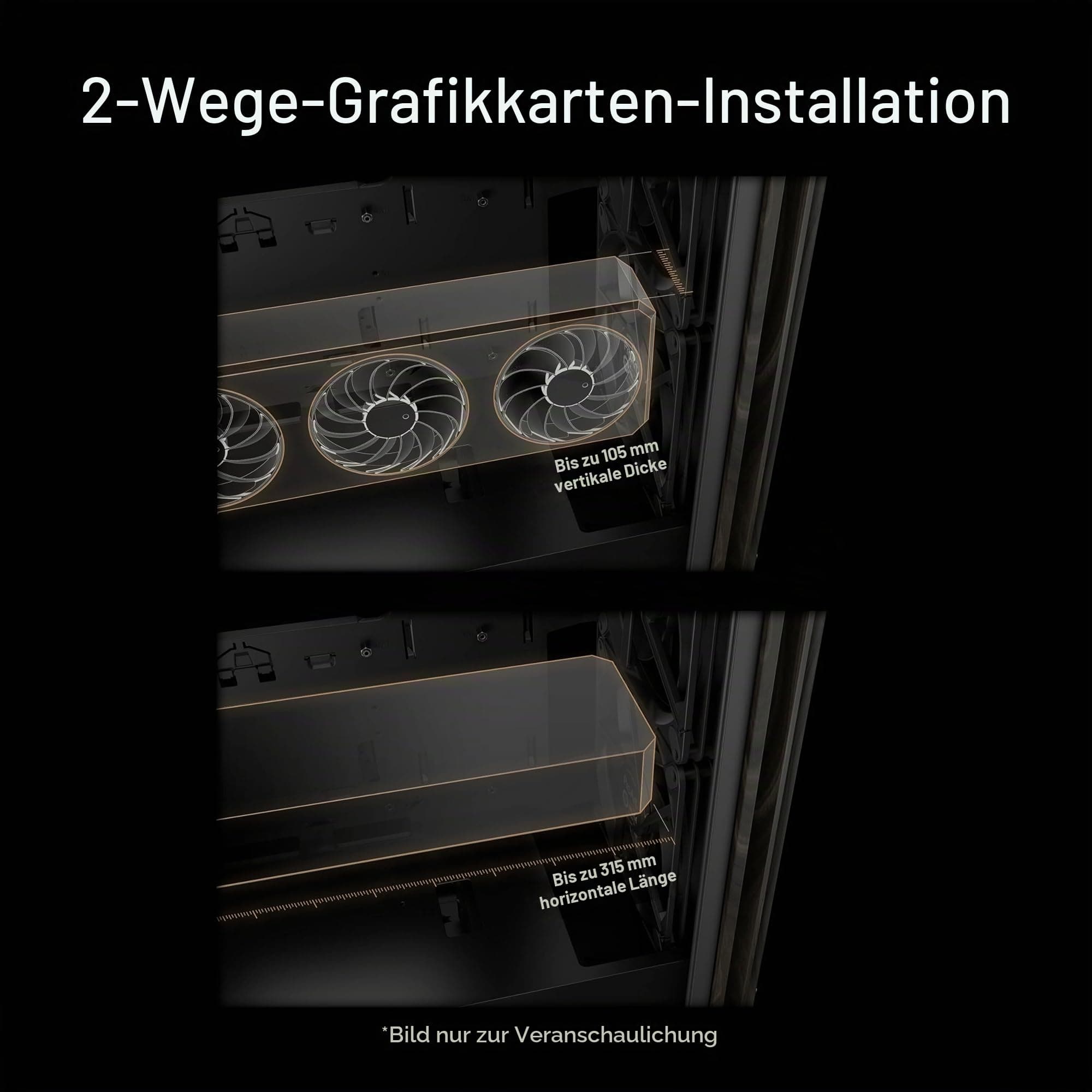 ASUS ProArt PA401 Wood Edition ATX-PC-Gehäuse TG Panel (Seitenteil aus gehärtetem Glas, 240-mm-Radiatorhalterung, 160x32-mm-Lüfter, abnehmbare Netzteilhalterung, rückseitige Kabelklemmen) Bild 5