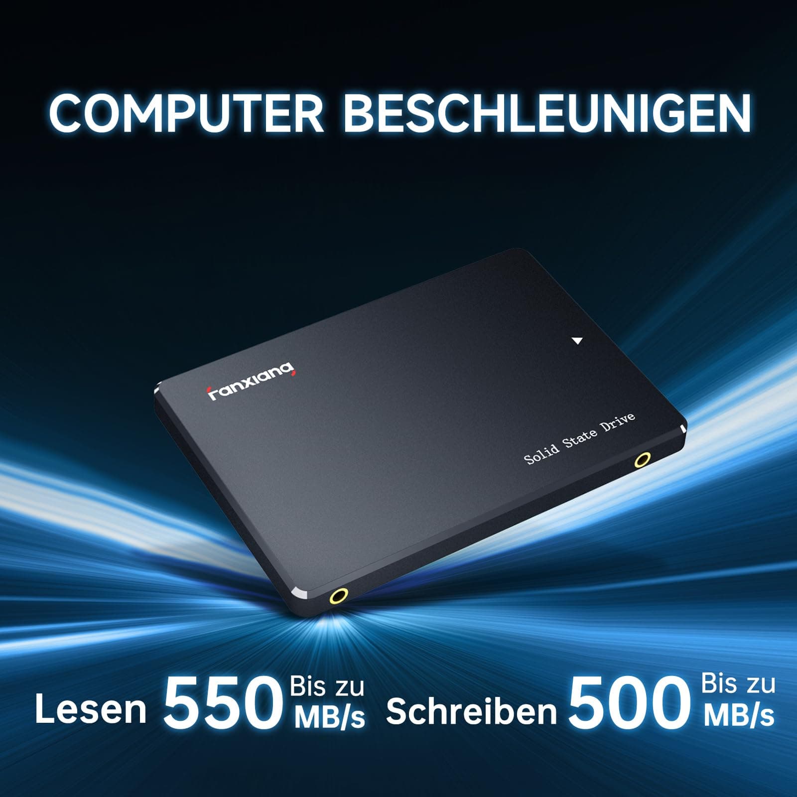 fanxiang S101 1TB SATA III 2,5-Zoll SSD Interne Festplatte, 550MB/s Lesen, 500MB/s Schreiben, SLC-Cache & 3D TLC NAND, für Laptops, Desktop-PCs und Spielkonsolen, Schwarz 1 TB S101 Bild 4