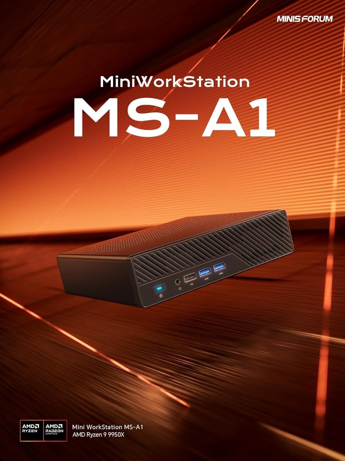 MINIS FORUM Mini PC Workstation MS-A1, AMD Ryzen 9 9950X (Zen 5, 16 Kerne/32 Threads, bis zu 5,7 GHz), OCuLink, Dual 2,5G LAN, 4X M.2 PCIe, HDMI/DP/USB-C, Barebone (ohne RAM/SSD) MS-A1-A5995 0/0 GB Bild 8