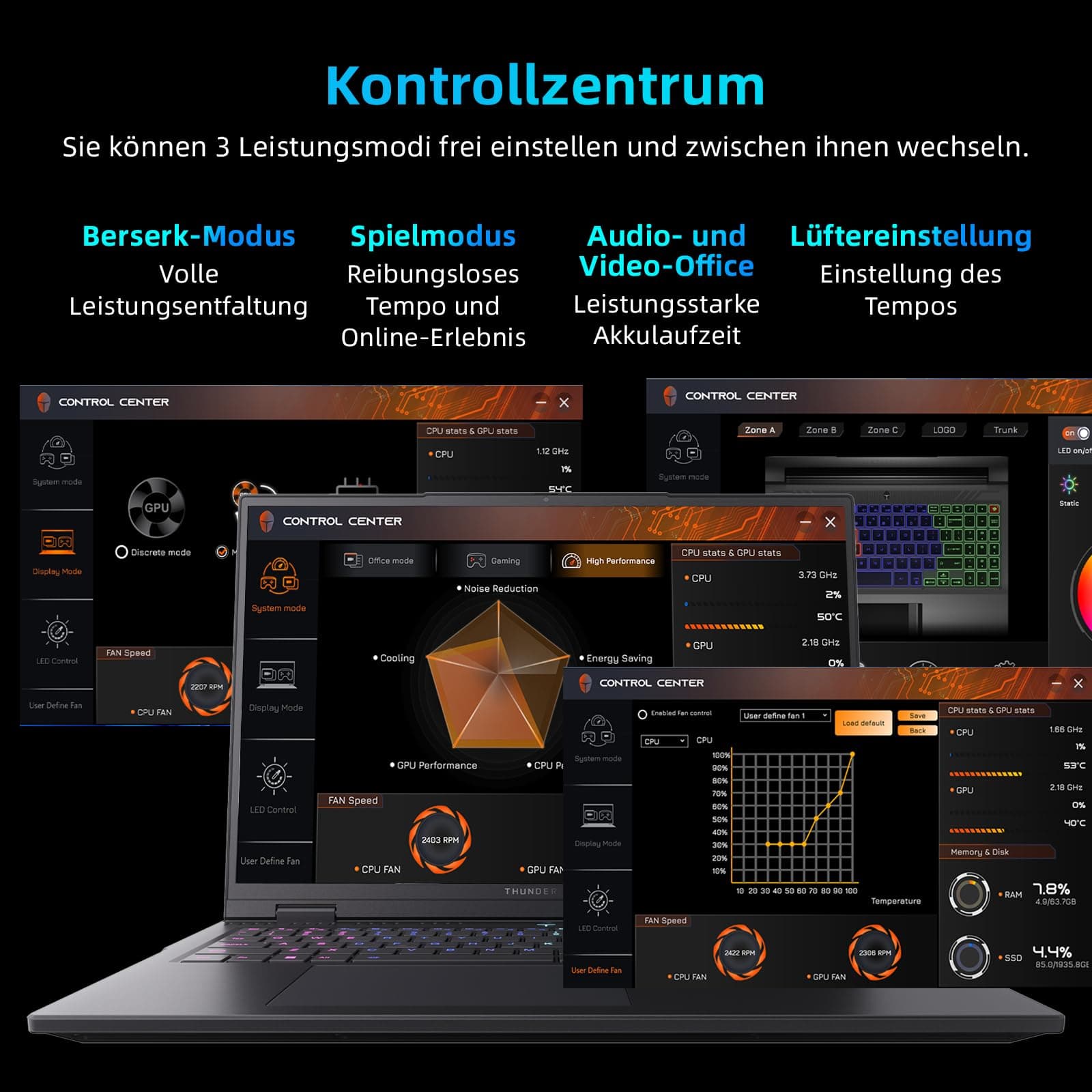Thunderobot Radiant 16 Gaming-Laptop, Intel i7-14700HX, RTX 5060, AI Notebook, 32 GB DDR5, 1 TB SSD, 16" QHD+ 240Hz Display, 8 GB GDDR7, Win11 Pro, Effiziente Kühlung, E-Sport RZ16 5060 Bild 7