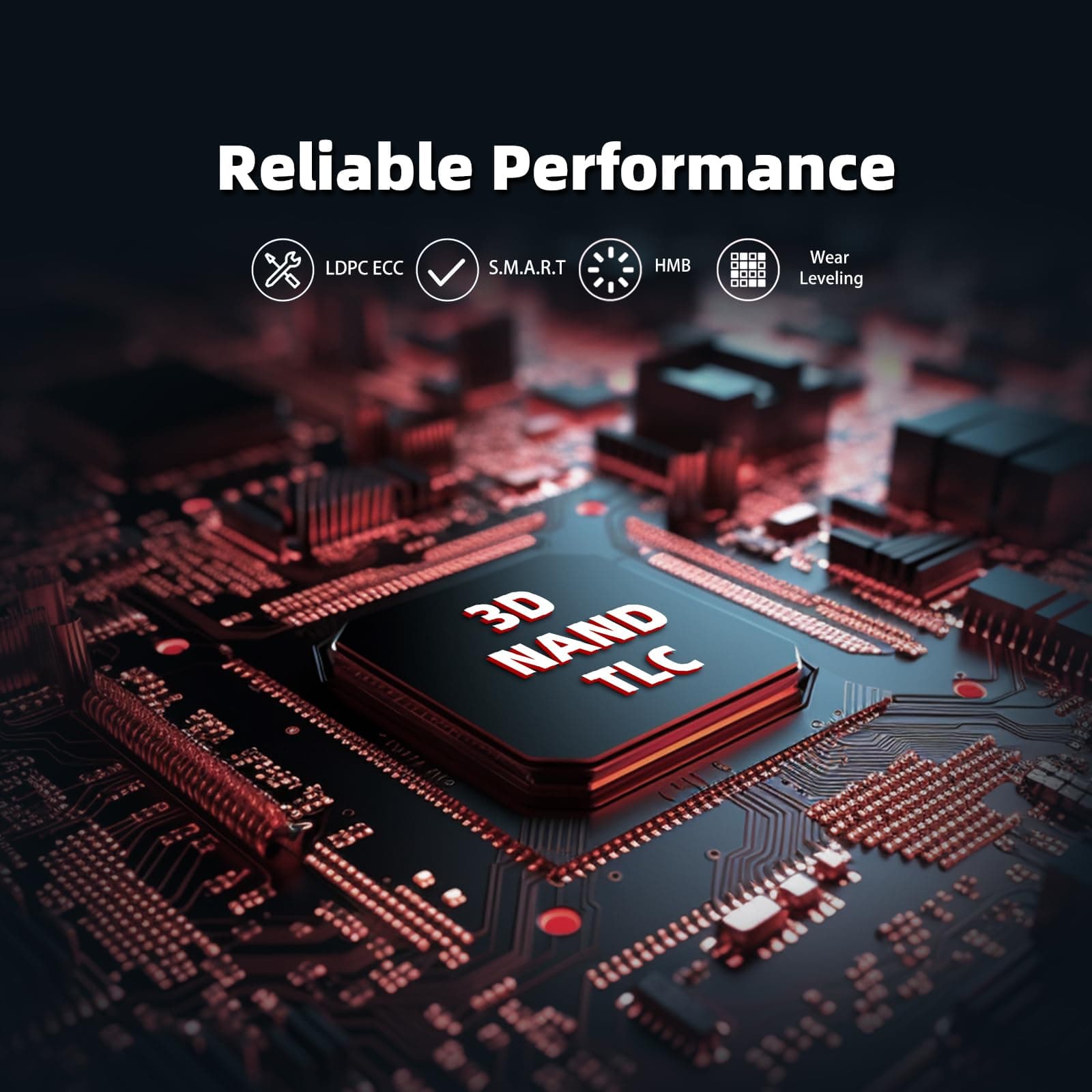 KingSpec NX-2280 512GB SSD NVMe M.2 PCIe 3.0 Gen 3x4 Gaming Solid State Drive, Up to 3500MB/s Read, 3D NAND Flash Internal SSD for Desktop/Laptop Bild 5