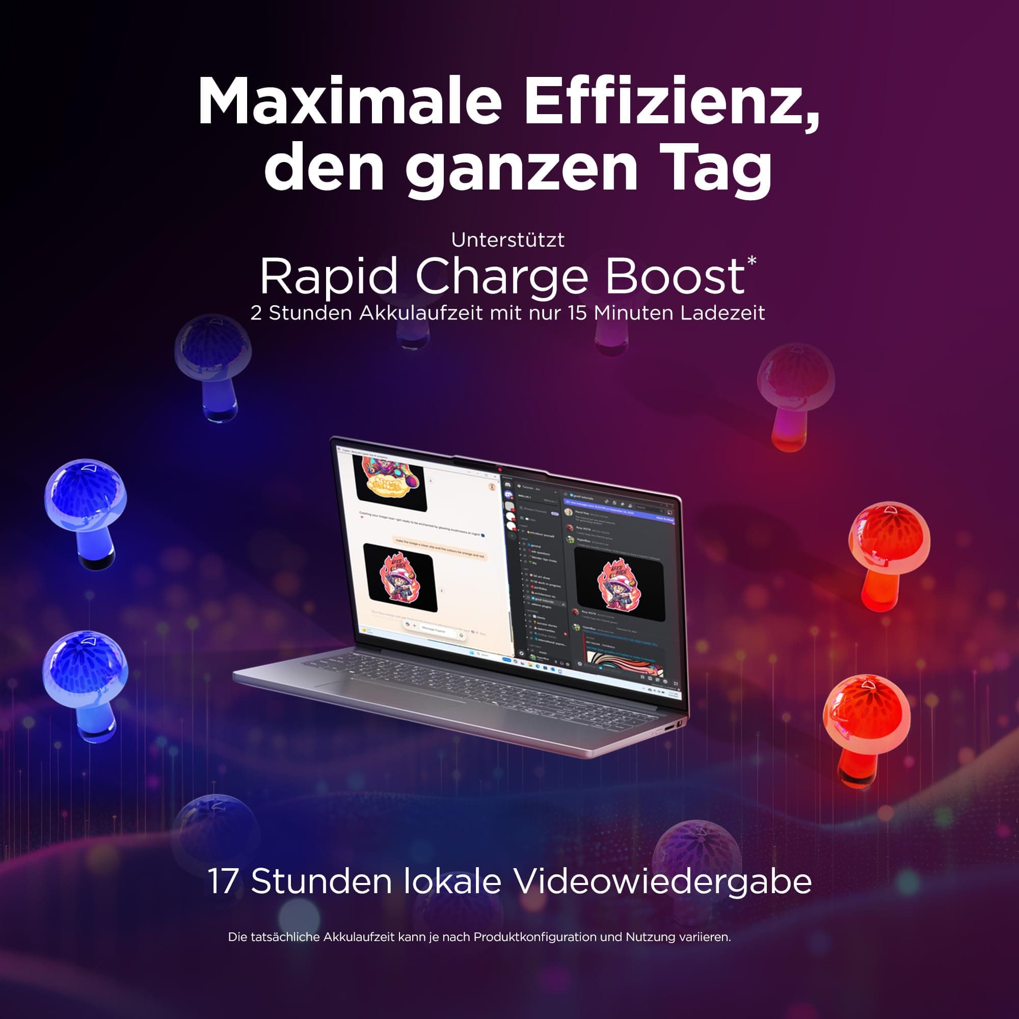 Lenovo IdeaPad Slim 3i Laptop | 15.3" WUXGA Display Entspiegelt | Intel Core i5-13420H | 24GB RAM | 1TB SSD | Intel UHD Grafik | Win11 | QWERTZ | Cosmic Blau | 3 Monate Premium Care Bild 6