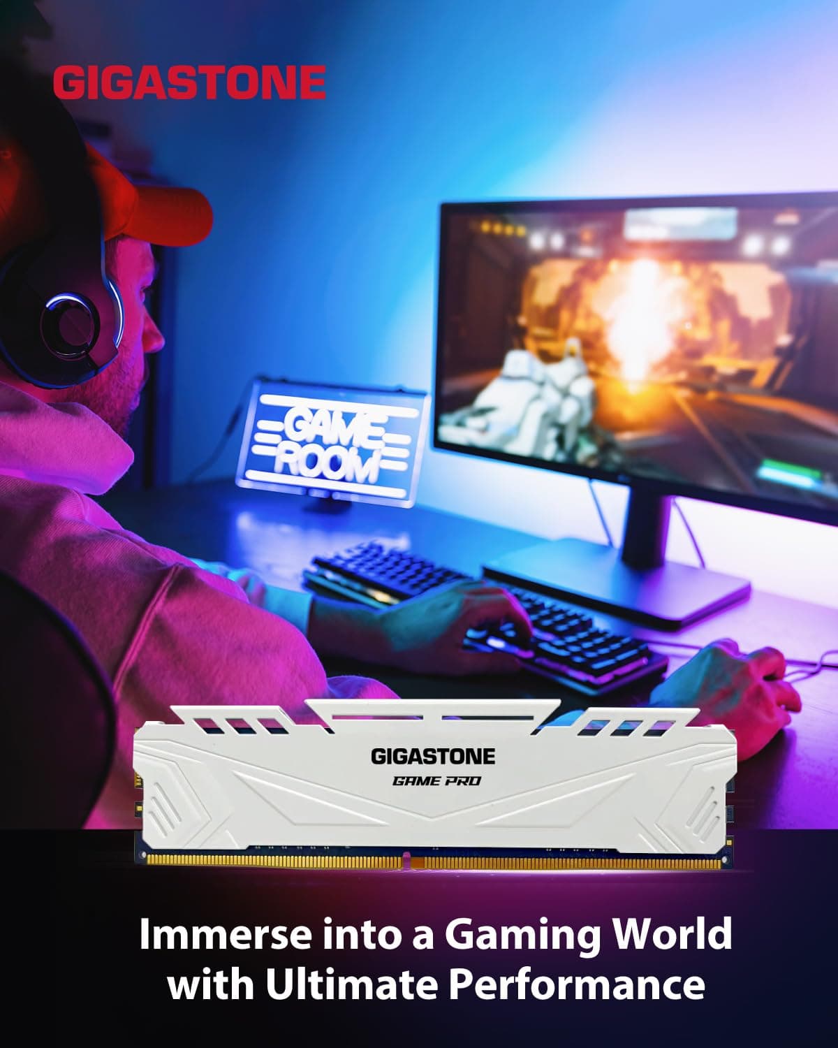 【DDR4 RAM】 GIGASTONE Game PRO 32GB Kit(2x16GB) DDR4 3200MHz PC4-25600 CL16-18-18-40 Intel XMP 2.0 AMD Ryzen 1.35V UDIMM 288Pin Nicht-ECC ungepuffert Desktop Hochleistung Arbeitsspeicher RAM-Weiß Bild 7