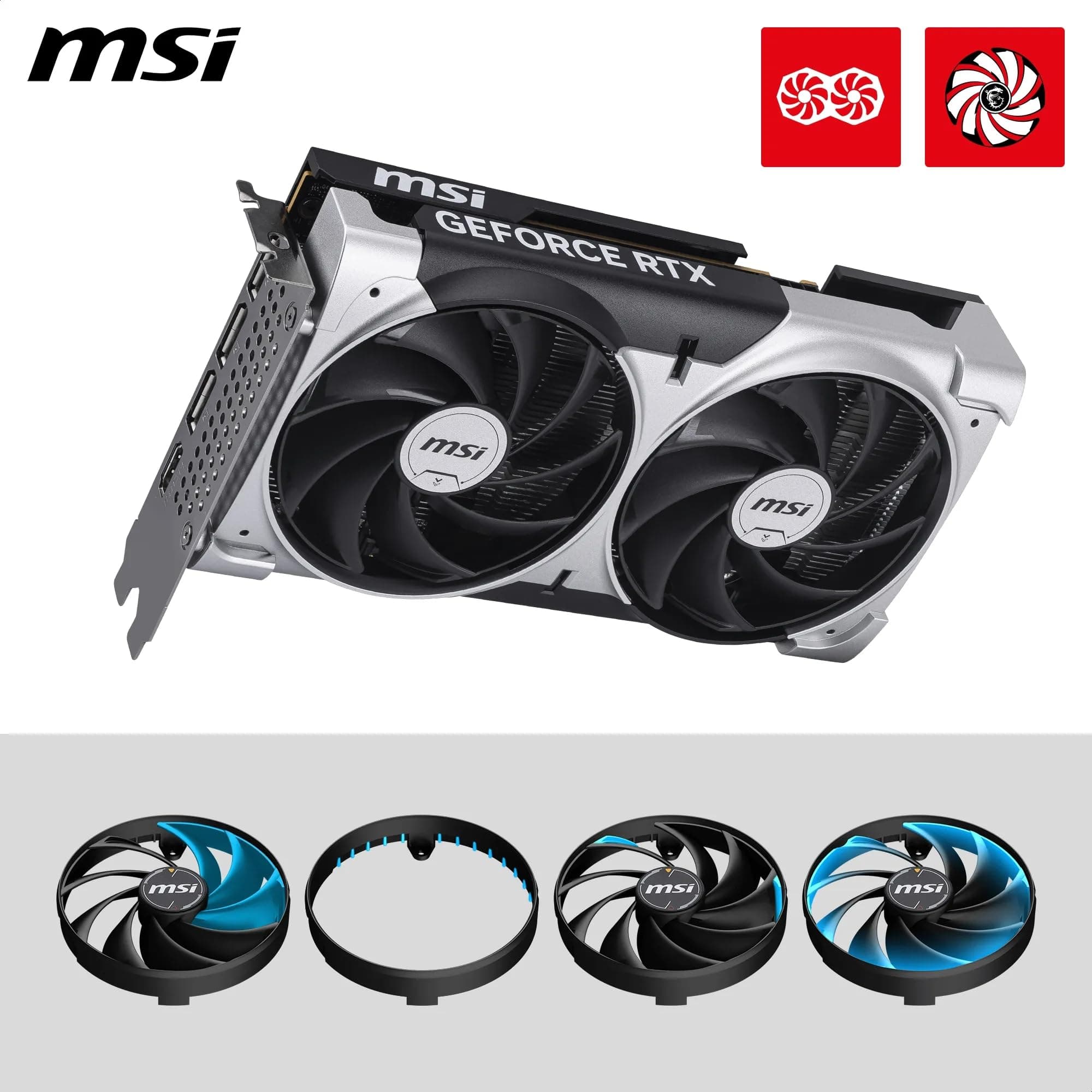 MSI GeForce RTX 5050 8G Ventus 2X OC - 8GB GDDR6 (20Gbps/128-bit), PCIe 5, Boost: 2602 Hz, HDMI 2.1b, DisplayPort 2.1b Bild 7