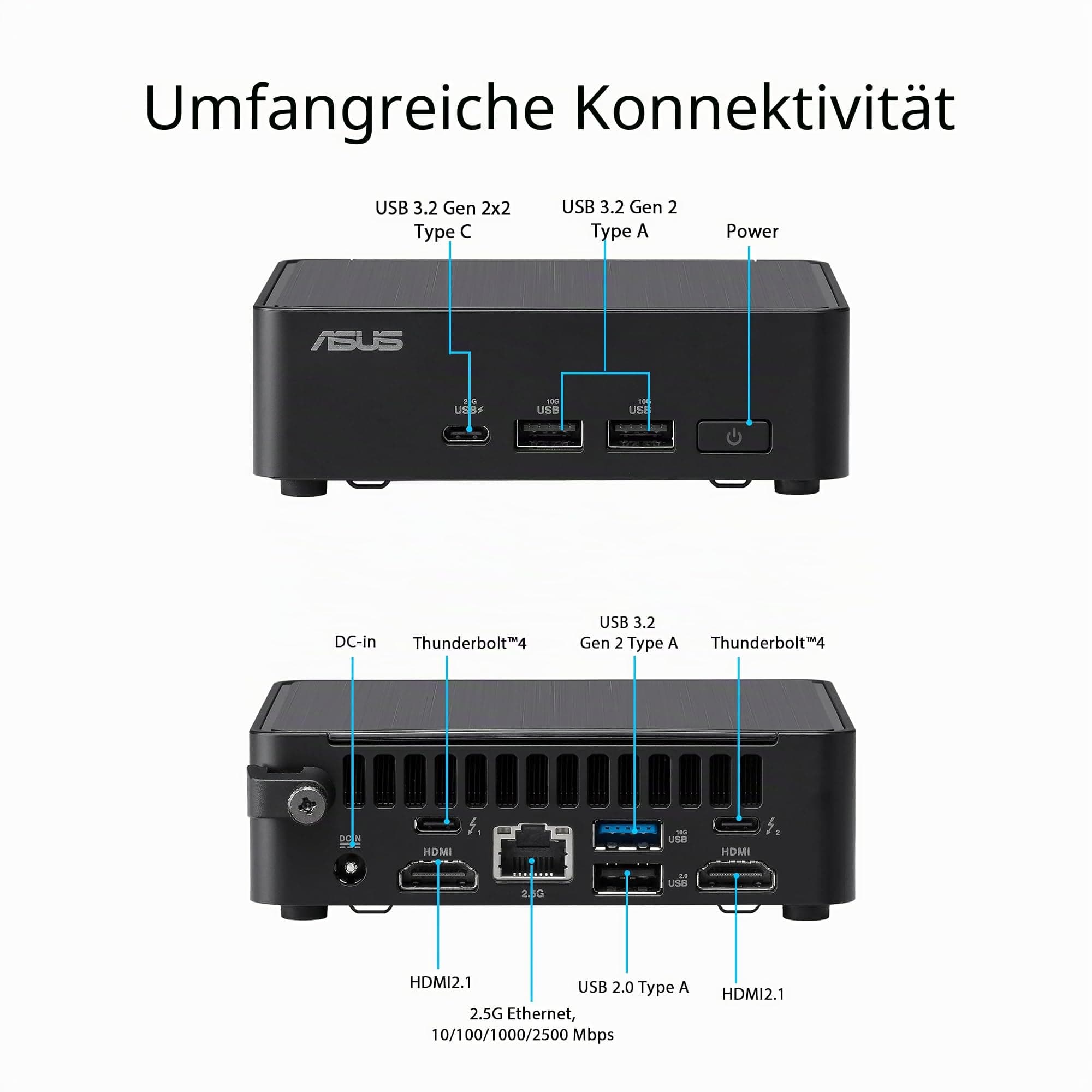 ASUS NUC 14 Pro Barebone Desktop-PC (Intel Core Ultra 5 125H, Intel ARC Graphics, kein Speicher, kein Speicher, kein Betriebssystem, kein Stromkabel enthalten) Bild 4