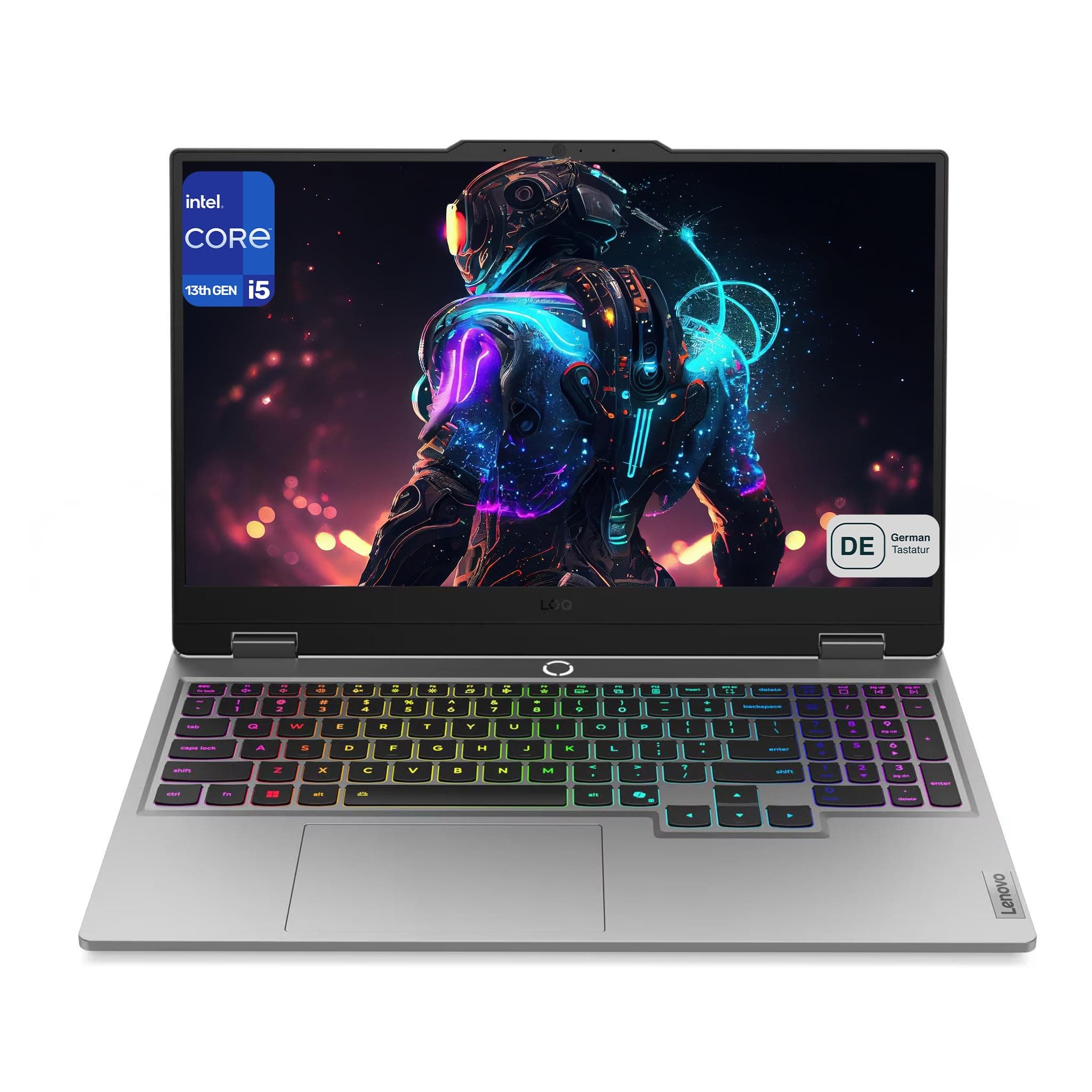 Lenovo LOQ 15IRX10 Gaming Laptop, Intel Core i5-13450HX, 16 GB DDR5 RAM, 2 TB PCIe SSD, 15.6" FHD (1920x1080) Display, NVIDIA GeForce RTX 5060, Deutsches Tastatur-Layout, W11 Home, Luna Grau 16 GB RAM | 2 TB SSD Windows 11 Home