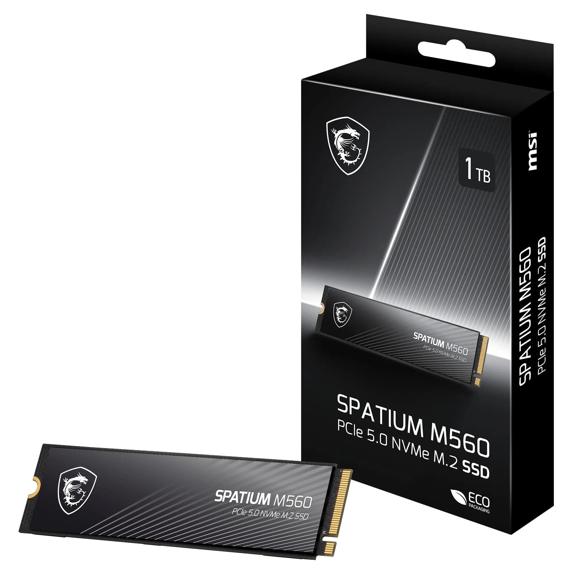MSI SPATIUM M560 SSD 1 TB – PCIe 5.0 NVMe M.2 interne SSD, 10.200 MB/s Lesen & 8.400 MB/s Schreiben, 3D NAND, integrierte Datensicherheit, Center – 600 TBW Bild 2